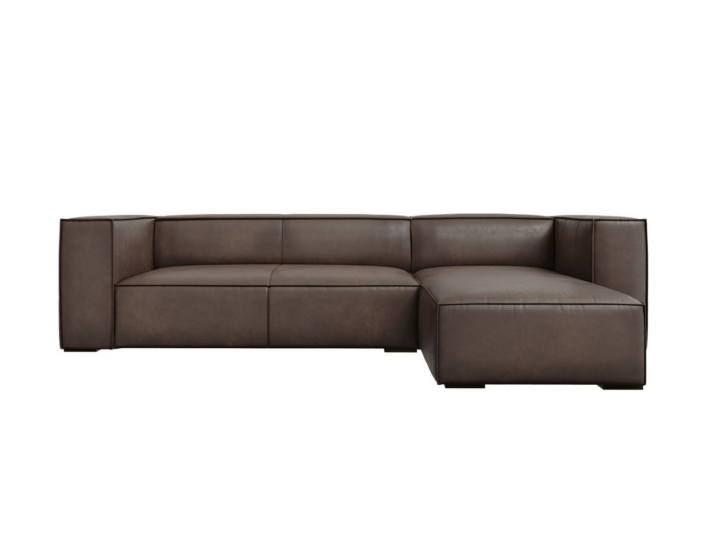 Cosmopolitan Design højrevendt ægte læder hjørnesofa, 