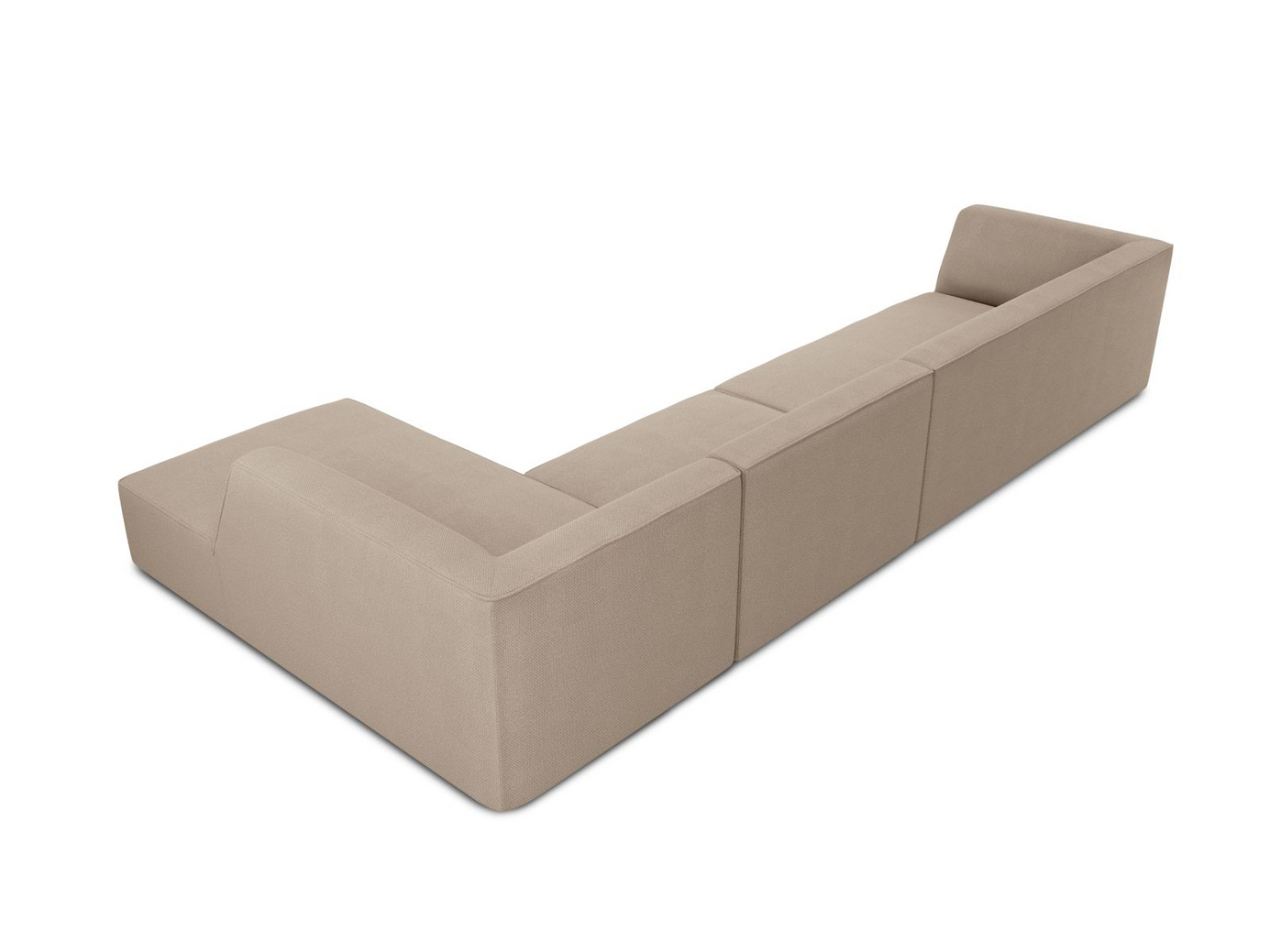 Cosmopolitan Design højrevendt modulhjørnesofa, "Siena", 5-personers, 366 × 180 × 69 cm, Ottawa, sorte plastben