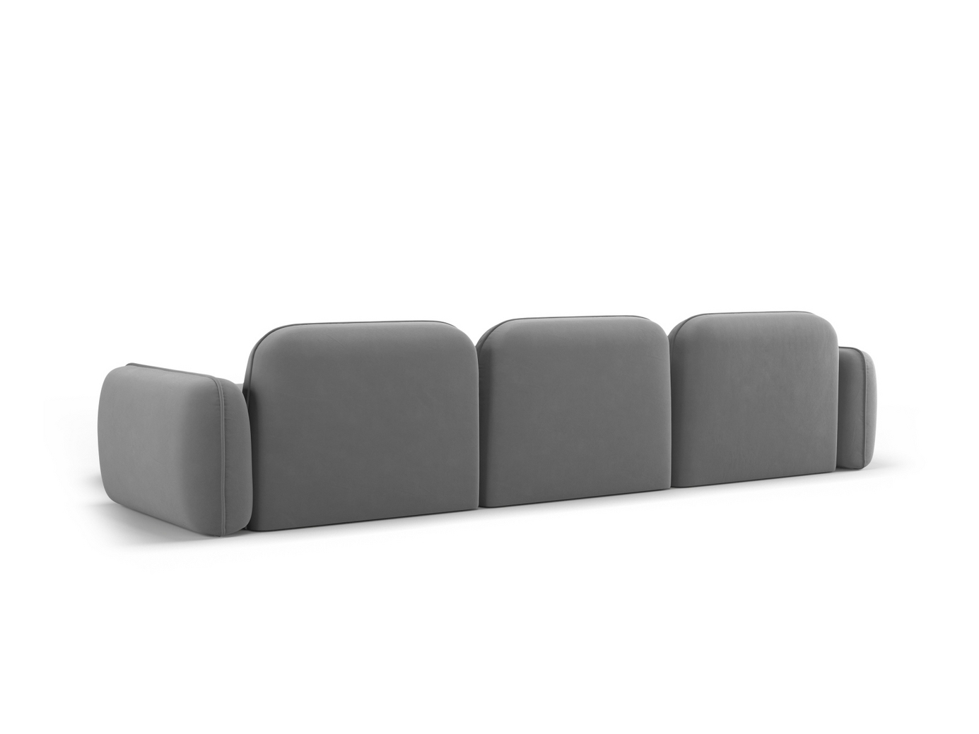 Cosmopolitan Design højrevendt velourmodulhjørnesofa, "Sydney", 4-personers, 320 × 165 × 70 cm, Casino, sorte plastben
