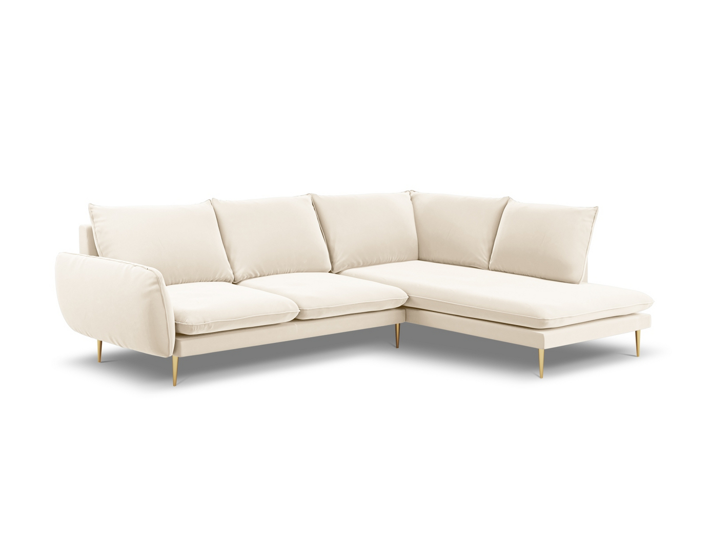 Cosmopolitan Design højrevendt velourhjørnesofa, 