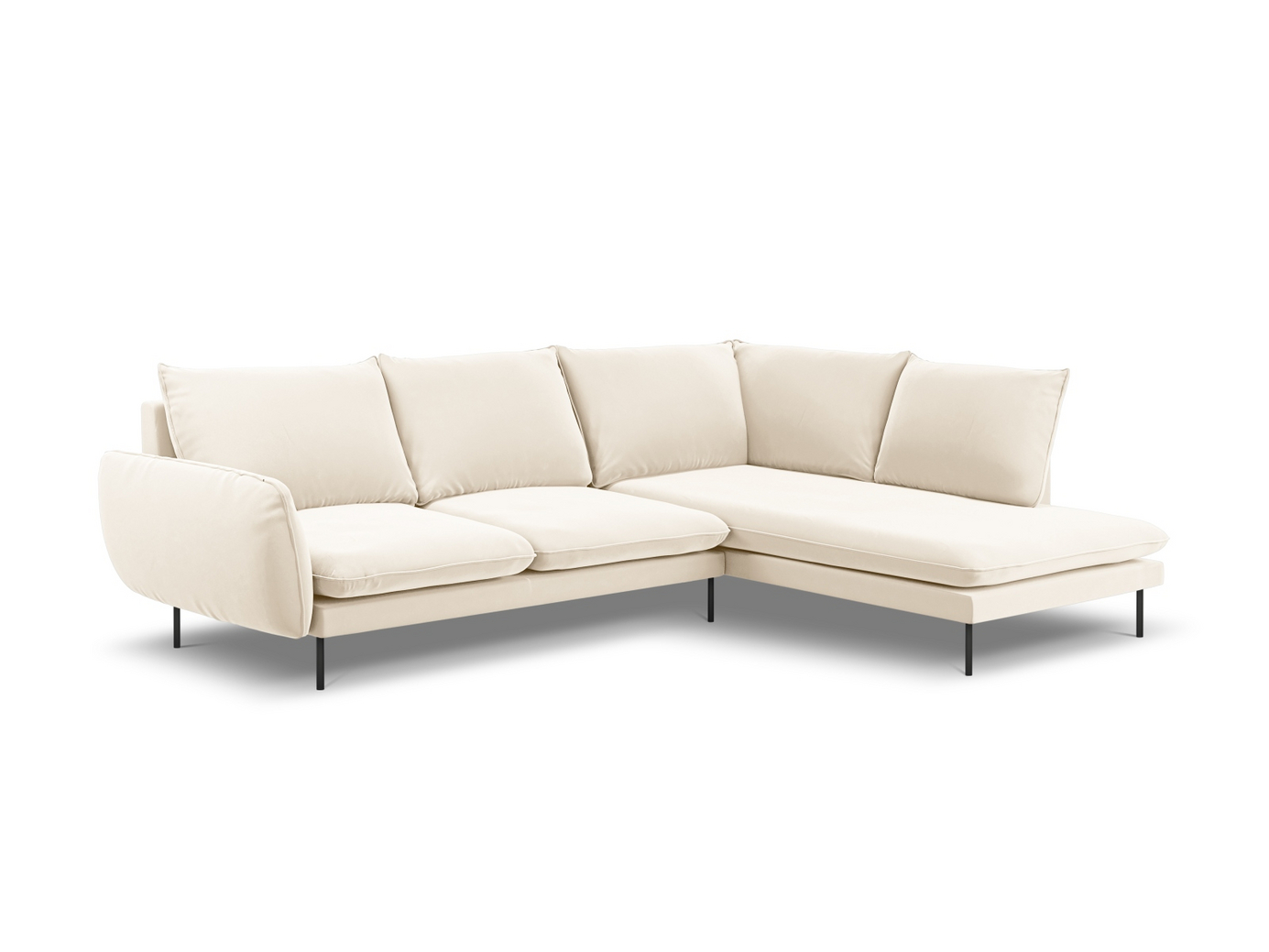 Cosmopolitan Design højrevendt velourhjørnesofa, 