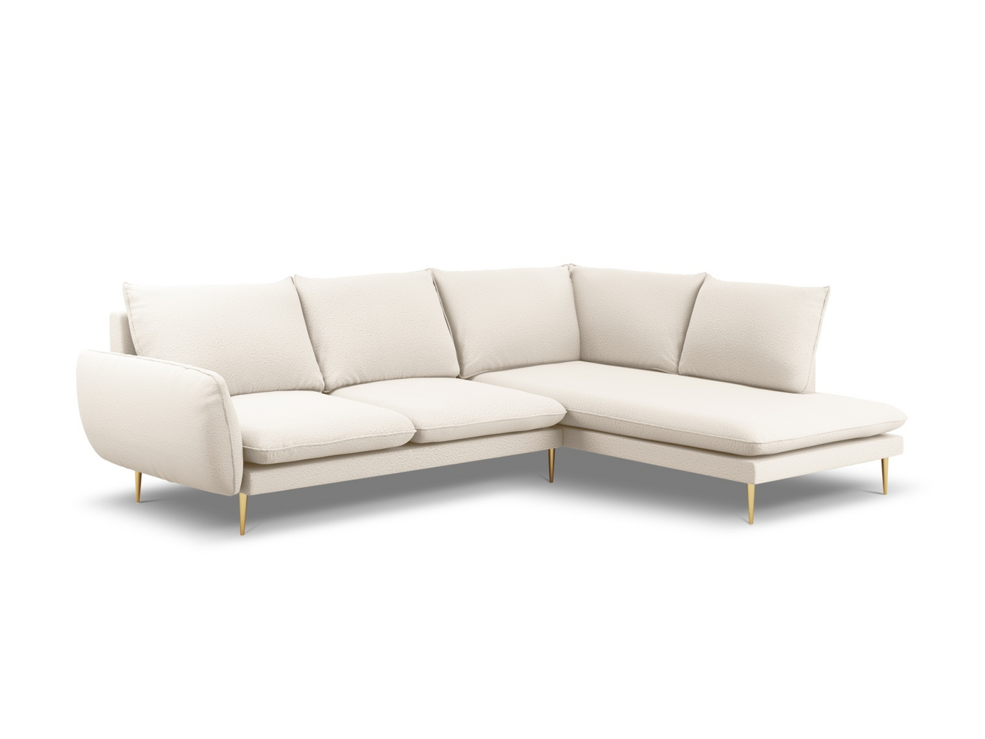 Cosmopolitan Design højrevendt bouclé-hjørnesofa, 