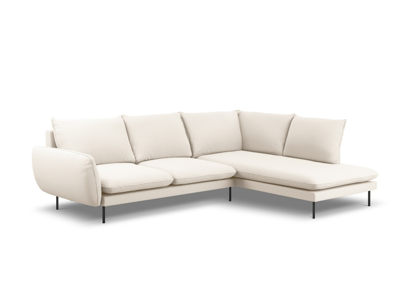 Cosmopolitan Design højrevendt bouclé-hjørnesofa, 