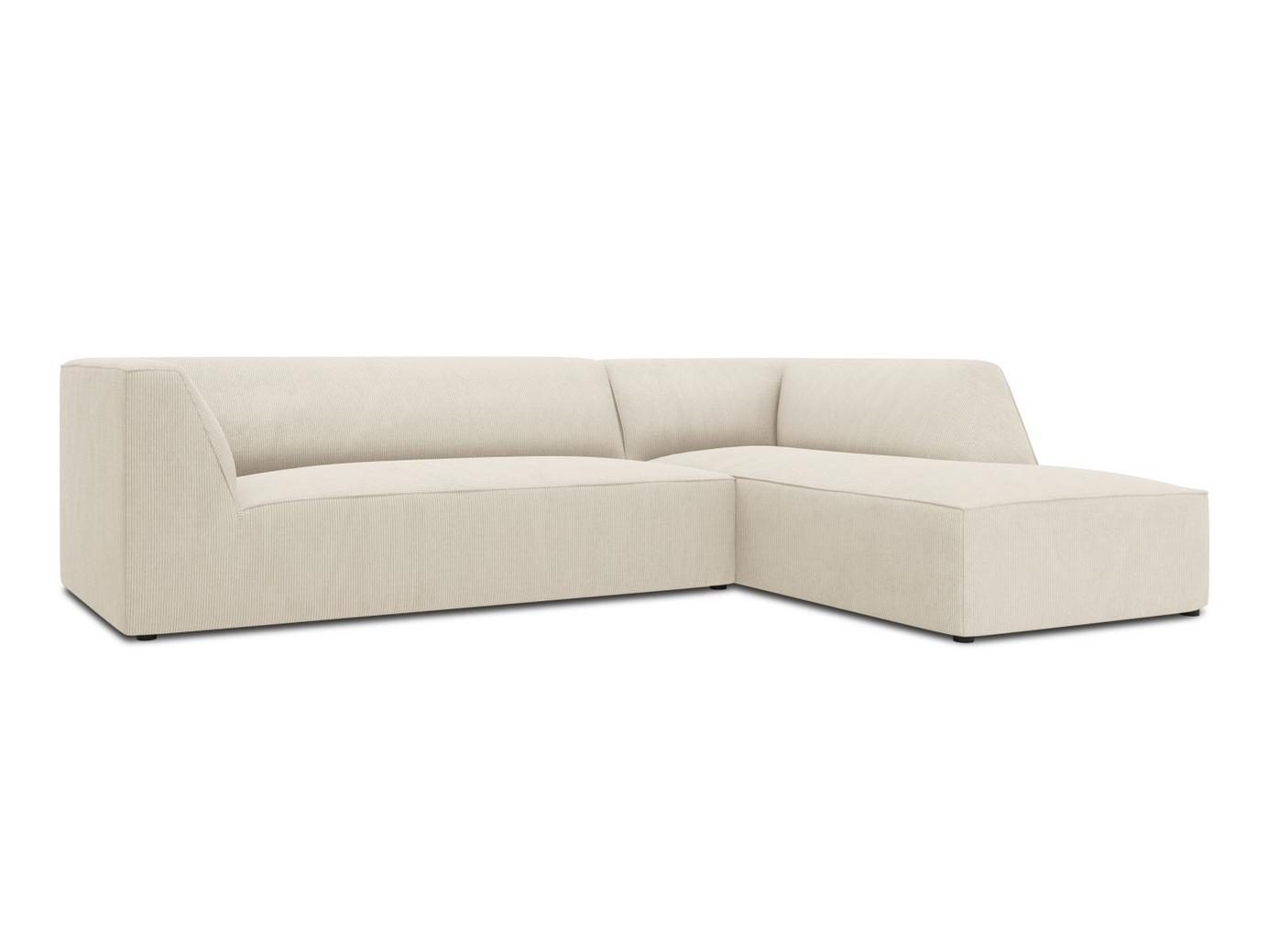 Cosmopolitan Design højrevendt modulhjørnesofa, "Siena", 4-personers, 273 × 180 × 69 cm, Scala, sorte plastben, Variant RC_M_100
