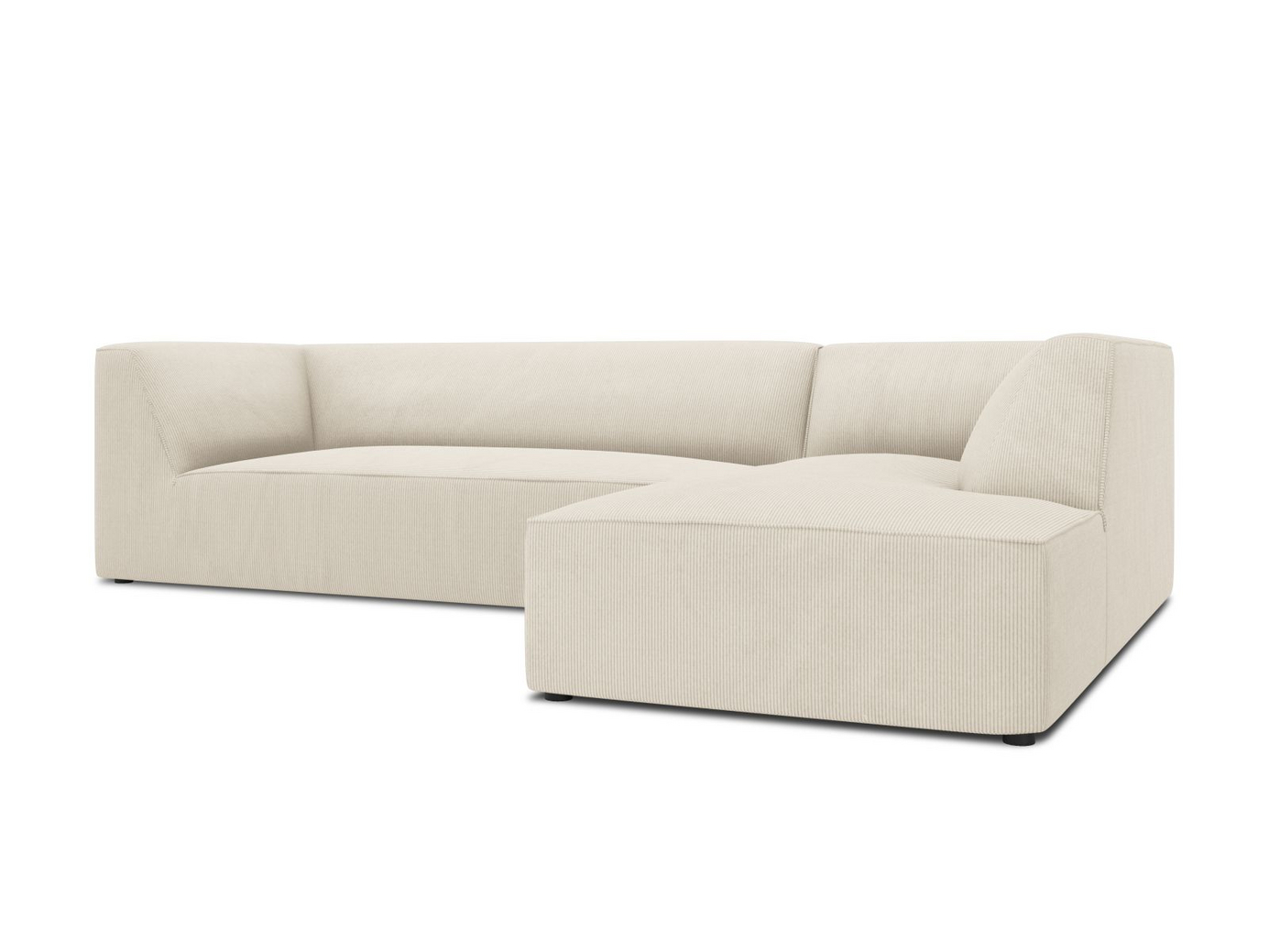 Cosmopolitan Design højrevendt modulhjørnesofa, "Siena", 4-personers, 273 × 180 × 69 cm, Scala, sorte plastben, Variant RC_M_100