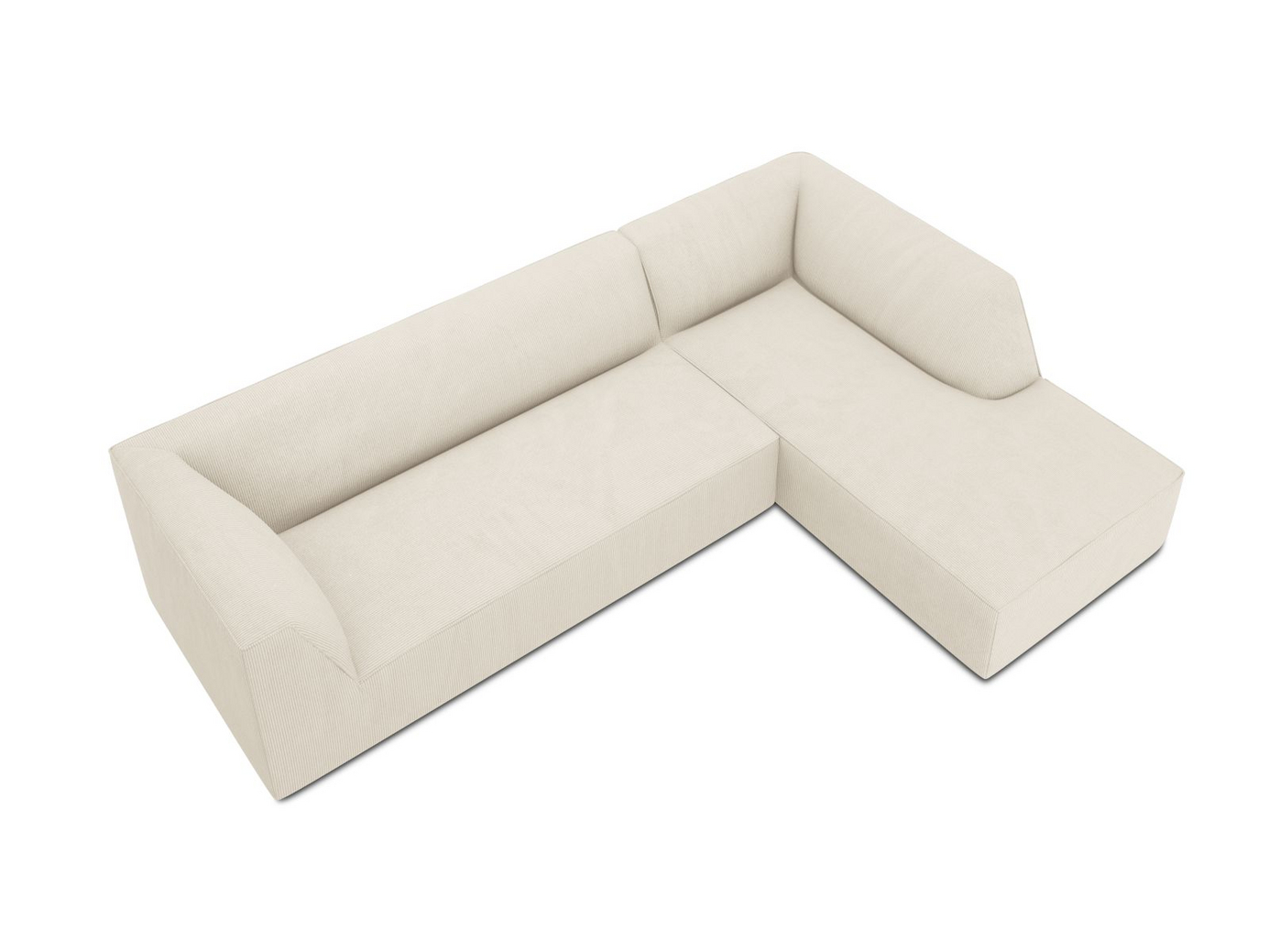 Cosmopolitan Design højrevendt modulhjørnesofa, "Siena", 4-personers, 273 × 180 × 69 cm, Scala, sorte plastben, Variant RC_M_100