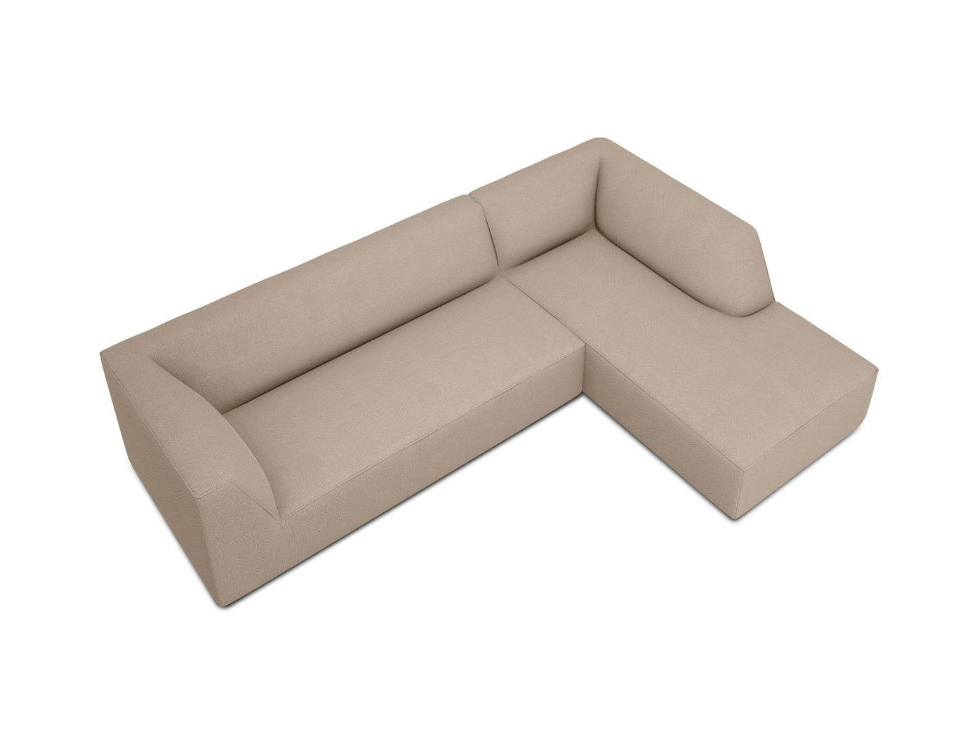 Cosmopolitan Design højrevendt modulhjørnesofa, "Siena", 4-personers, 273 × 180 × 69 cm, Ottawa, sorte plastben, Variant RC_M_137