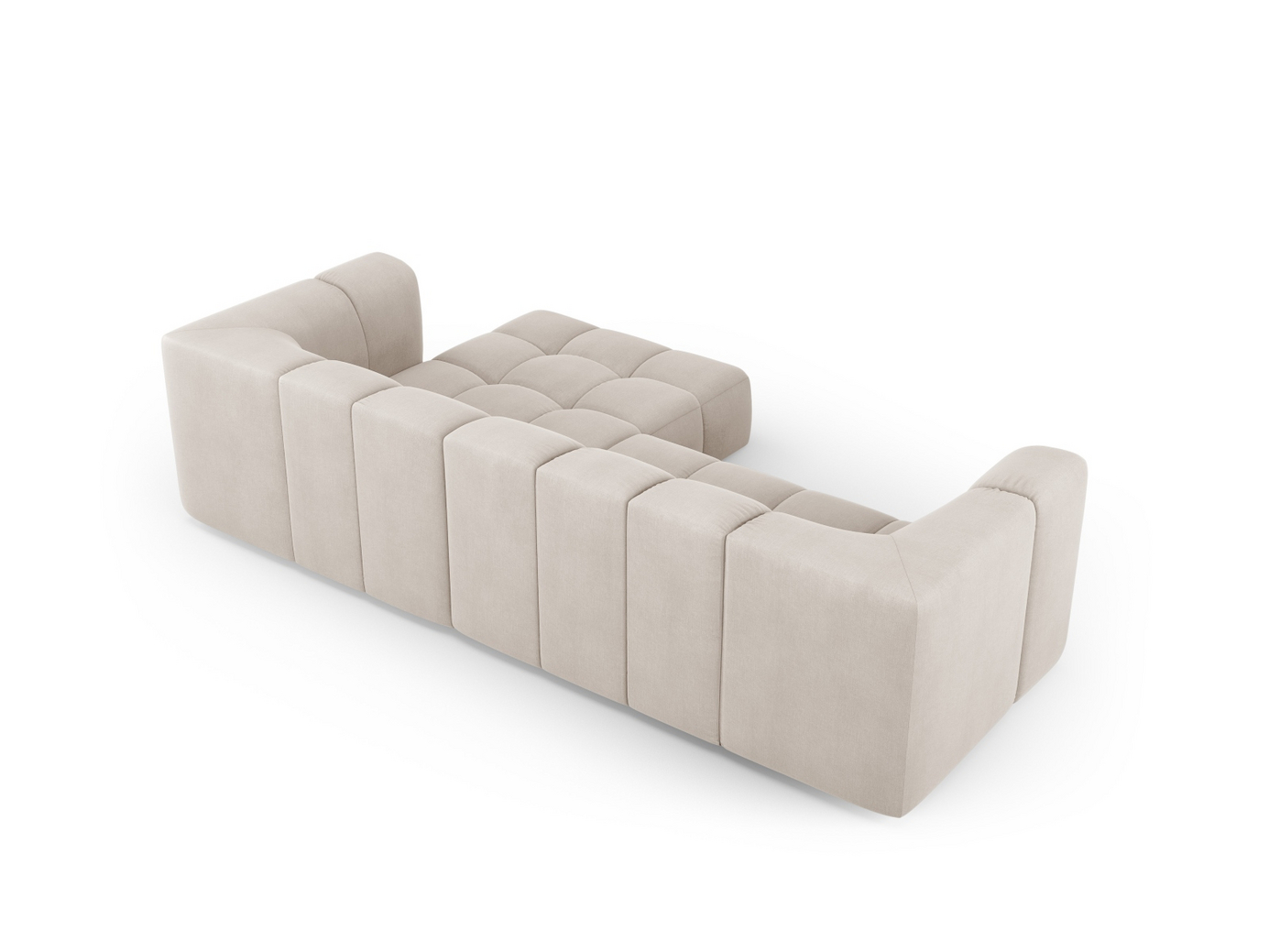 Cosmopolitan Design højrevendt modulhjørnesofa, "Moritz", 3-personers, 256 × 160 × 70 cm, Rebel, sorte plastben