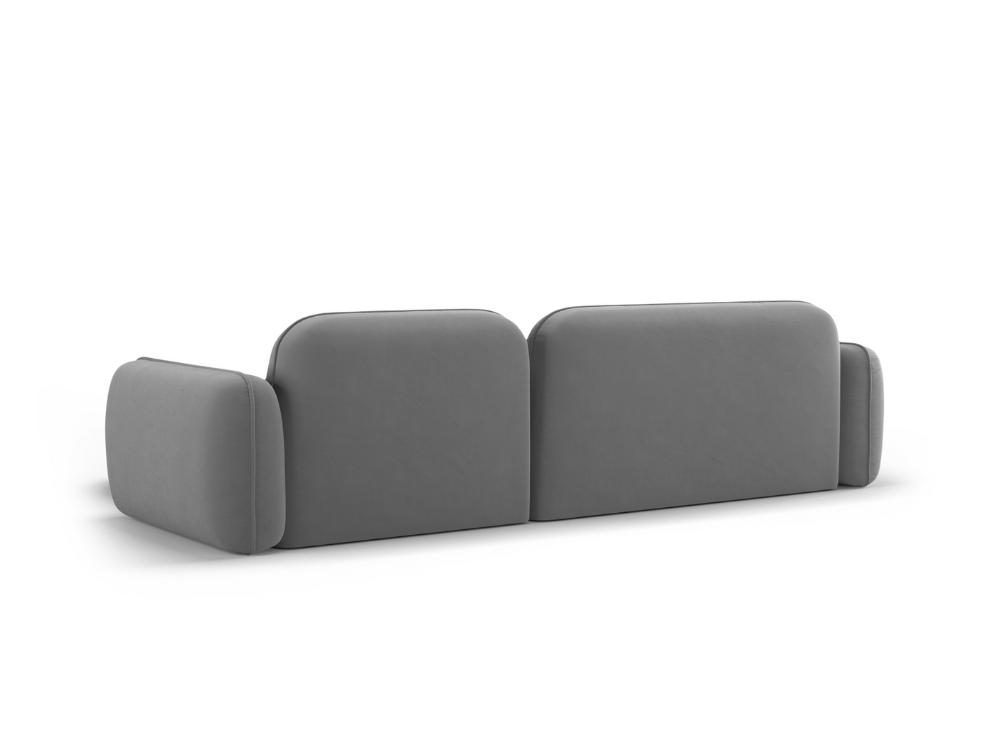 Cosmopolitan Design højrevendt velourmodulhjørnesofa, "Sydney", 4-personers, 275 × 165 × 70 cm, Casino, sorte plastben