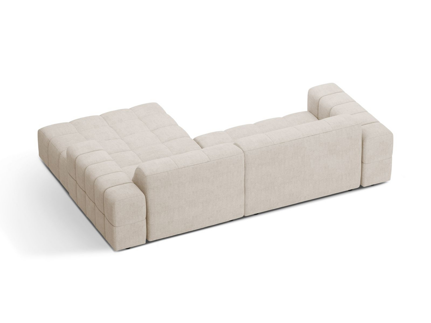 Cosmopolitan Design højrevendt hjørnesofa, "Chicago", 3-personers, 234 × 167 × 78 cm, Eden 10, sorte plastben