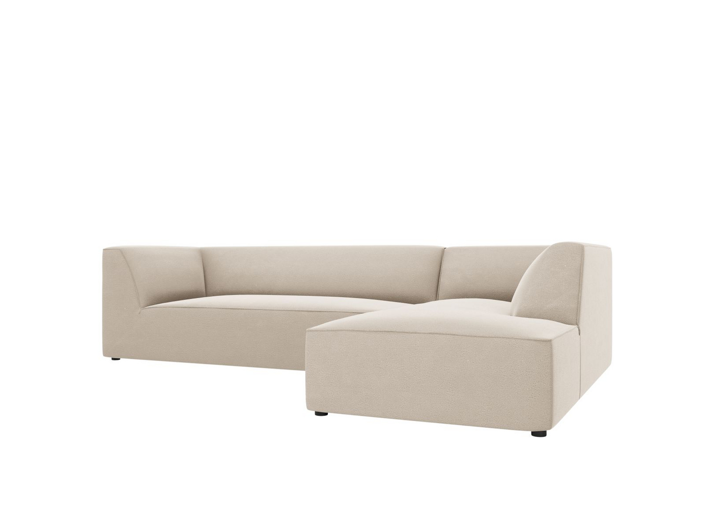 Cosmopolitan Design højrevendt velourmodulhjørnesofa, "Siena", 4-personers, 273 × 180 × 69 cm, Salvador, sorte plastben, Variant RC_M_44