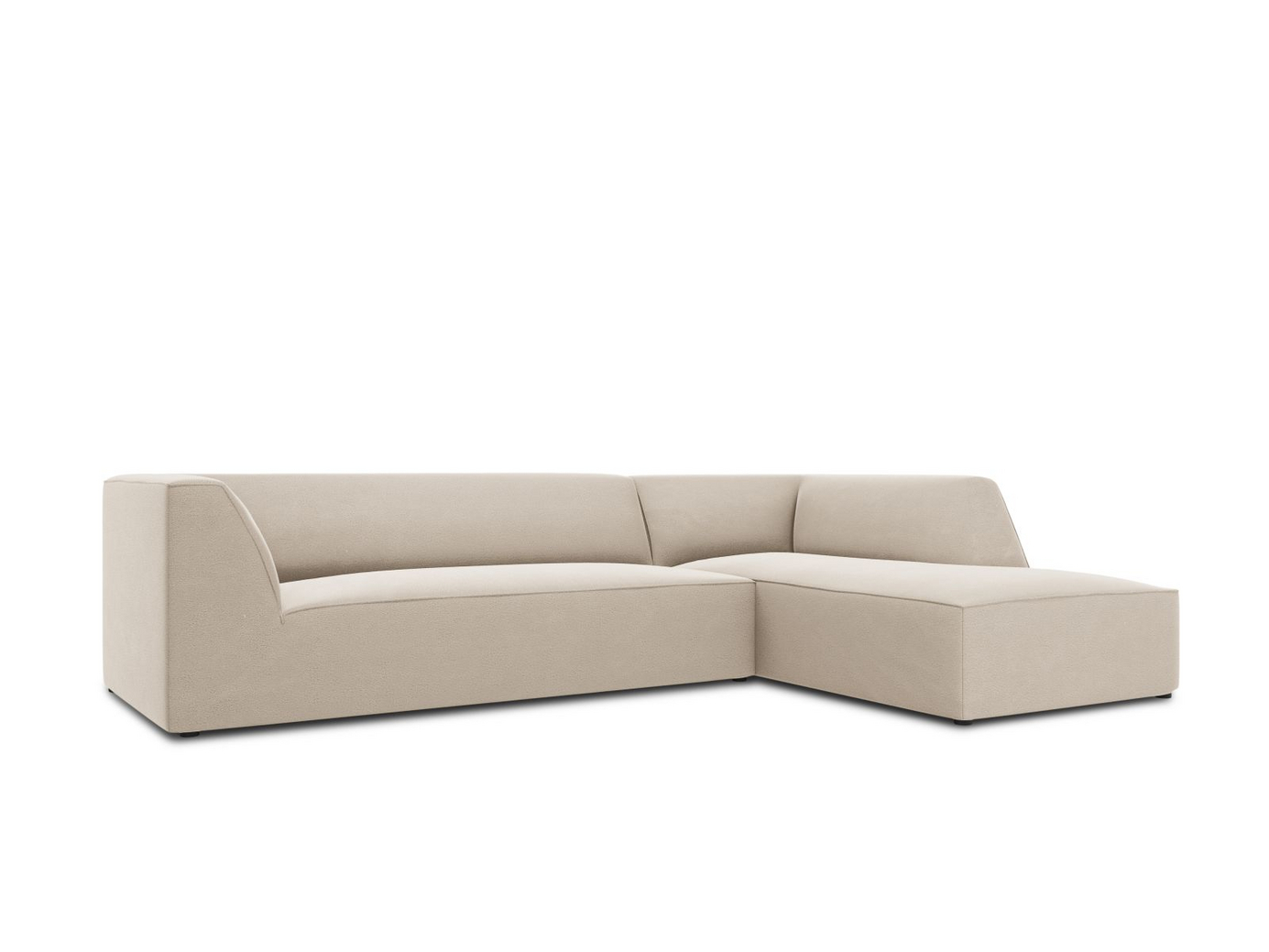 Cosmopolitan Design højrevendt velourmodulhjørnesofa, "Siena", 4-personers, 273 × 180 × 69 cm, Salvador, sorte plastben, Variant RC_M_44
