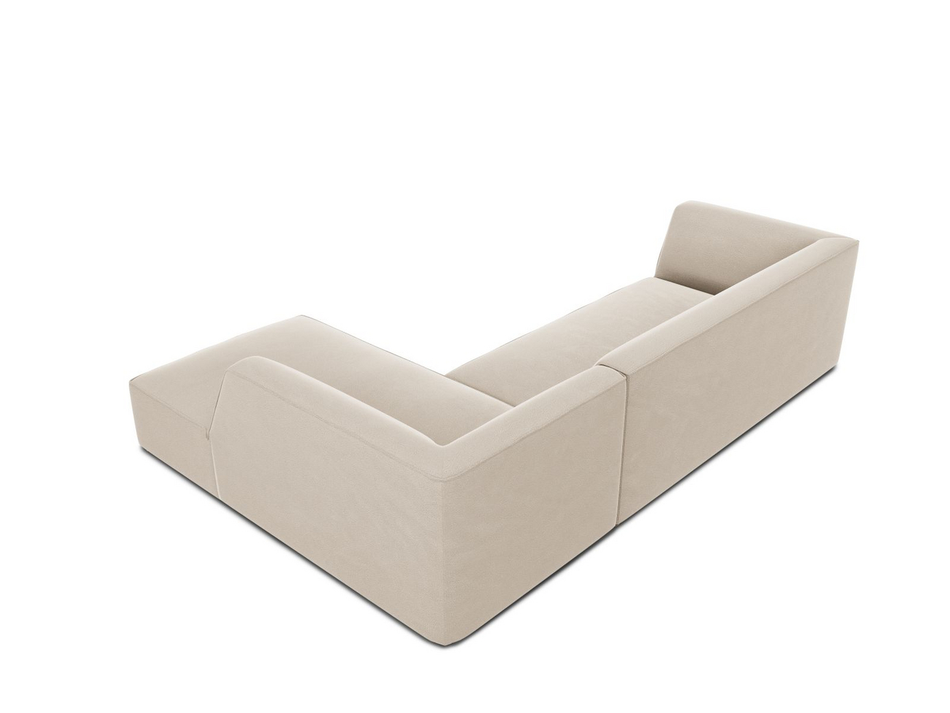 Cosmopolitan Design højrevendt velourmodulhjørnesofa, "Siena", 4-personers, 273 × 180 × 69 cm, Salvador, sorte plastben, Variant RC_M_44