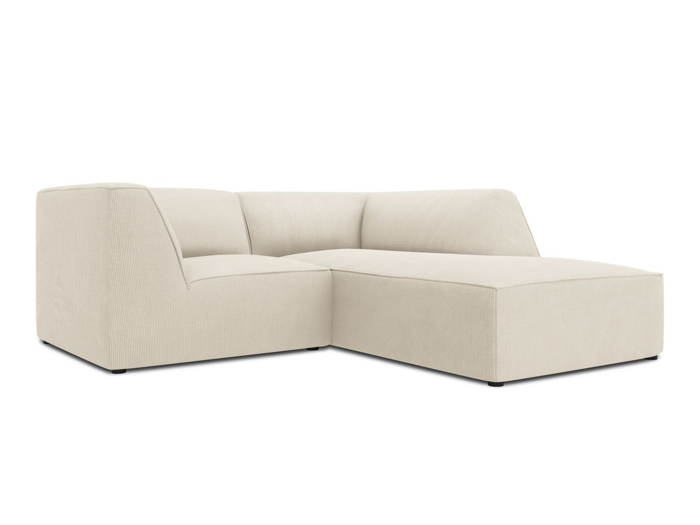 Cosmopolitan Design højrevendt modulhjørnesofa, "Siena", 3-personers, 186 × 180 × 69 cm, Scala, sorte plastben