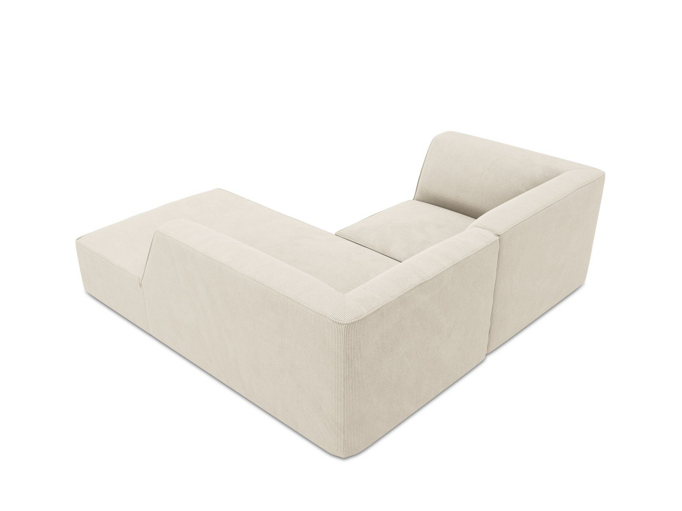 Cosmopolitan Design højrevendt modulhjørnesofa, "Siena", 3-personers, 186 × 180 × 69 cm, Scala, sorte plastben