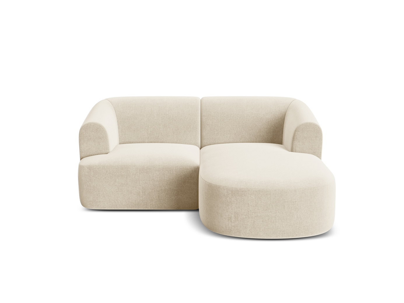 Cosmopolitan Design højrevendt velourmodulhjørnesofa, "Campi", 3-personers, 180 × 156 × 70 cm, Vogue, sorte plastben