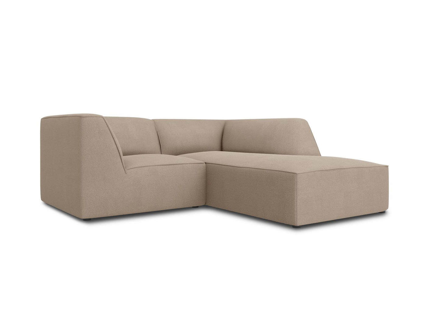 Cosmopolitan Design højrevendt modulhjørnesofa, "Siena", 3-personers, 186 × 180 × 69 cm, Ottawa, sorte plastben