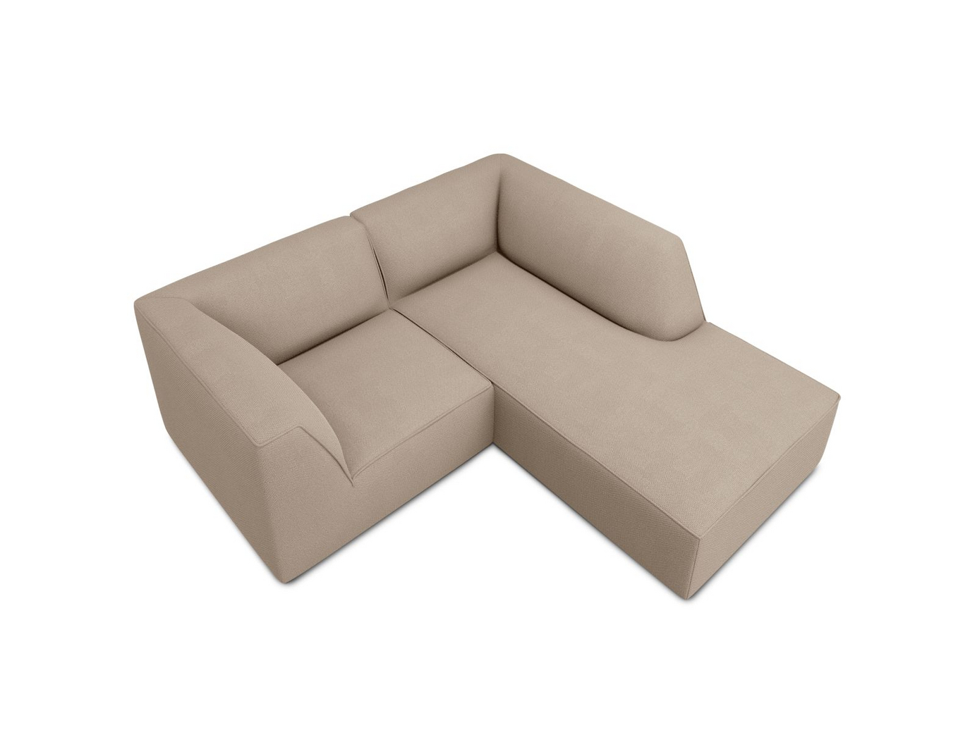 Cosmopolitan Design højrevendt modulhjørnesofa, "Siena", 3-personers, 186 × 180 × 69 cm, Ottawa, sorte plastben