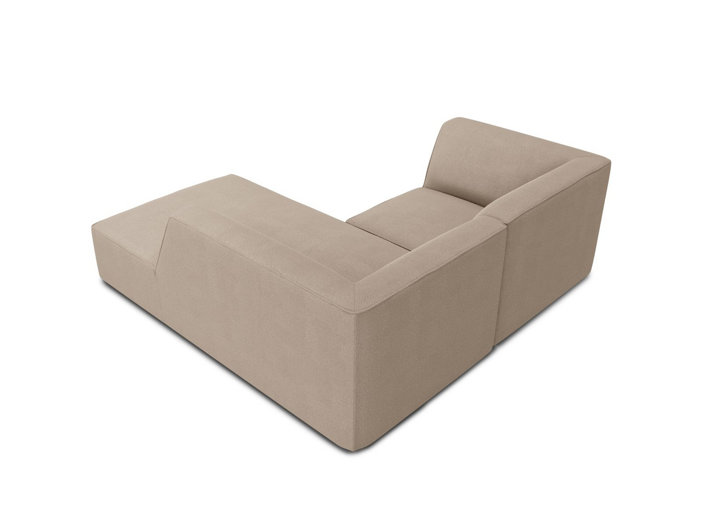 Cosmopolitan Design højrevendt modulhjørnesofa, "Siena", 3-personers, 186 × 180 × 69 cm, Ottawa, sorte plastben