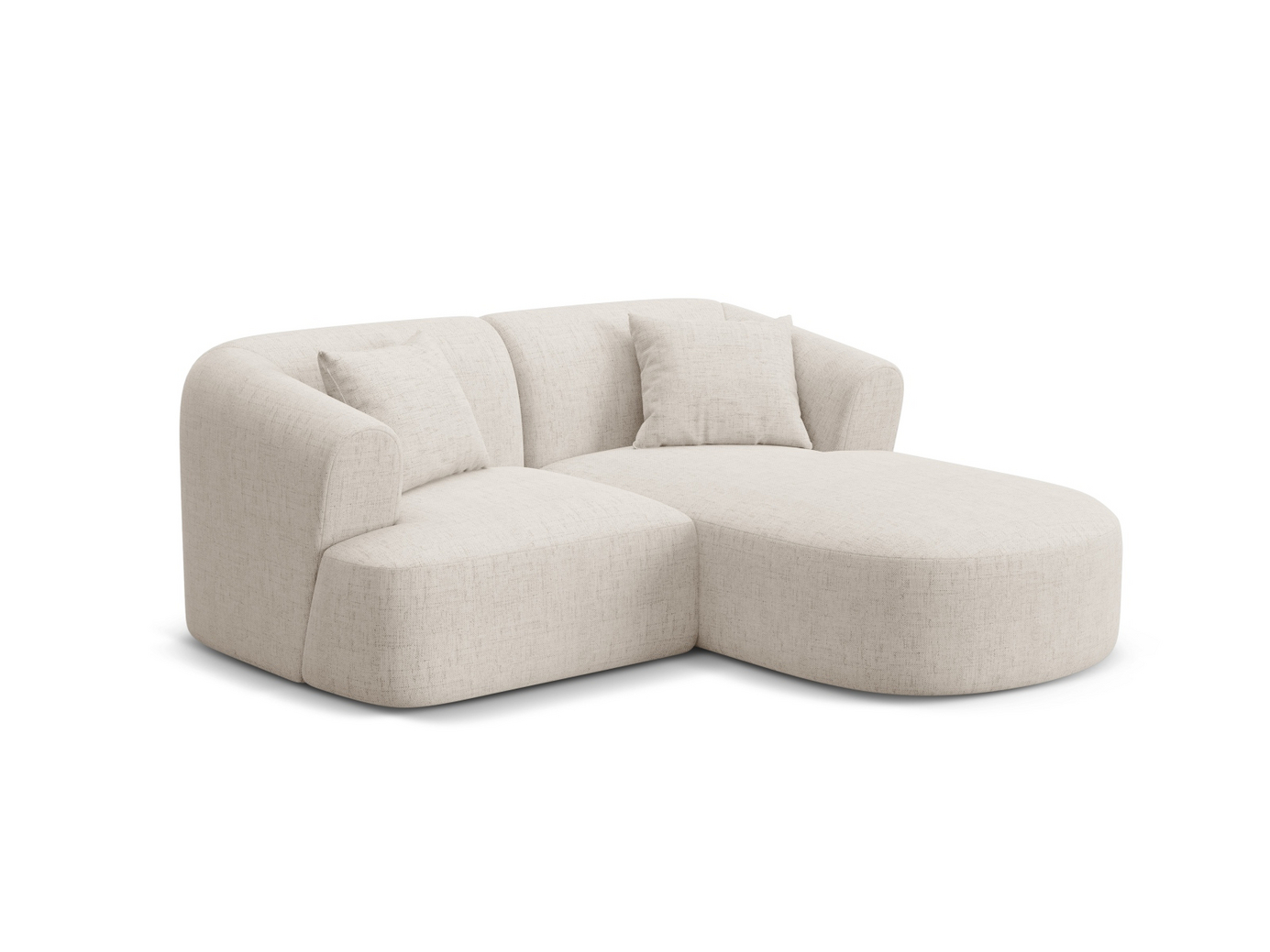 Cosmopolitan Design højrevendt modulhjørnesofa, "Campi", 3-personers, 180 × 156 × 70 cm, Moly, sorte plastben