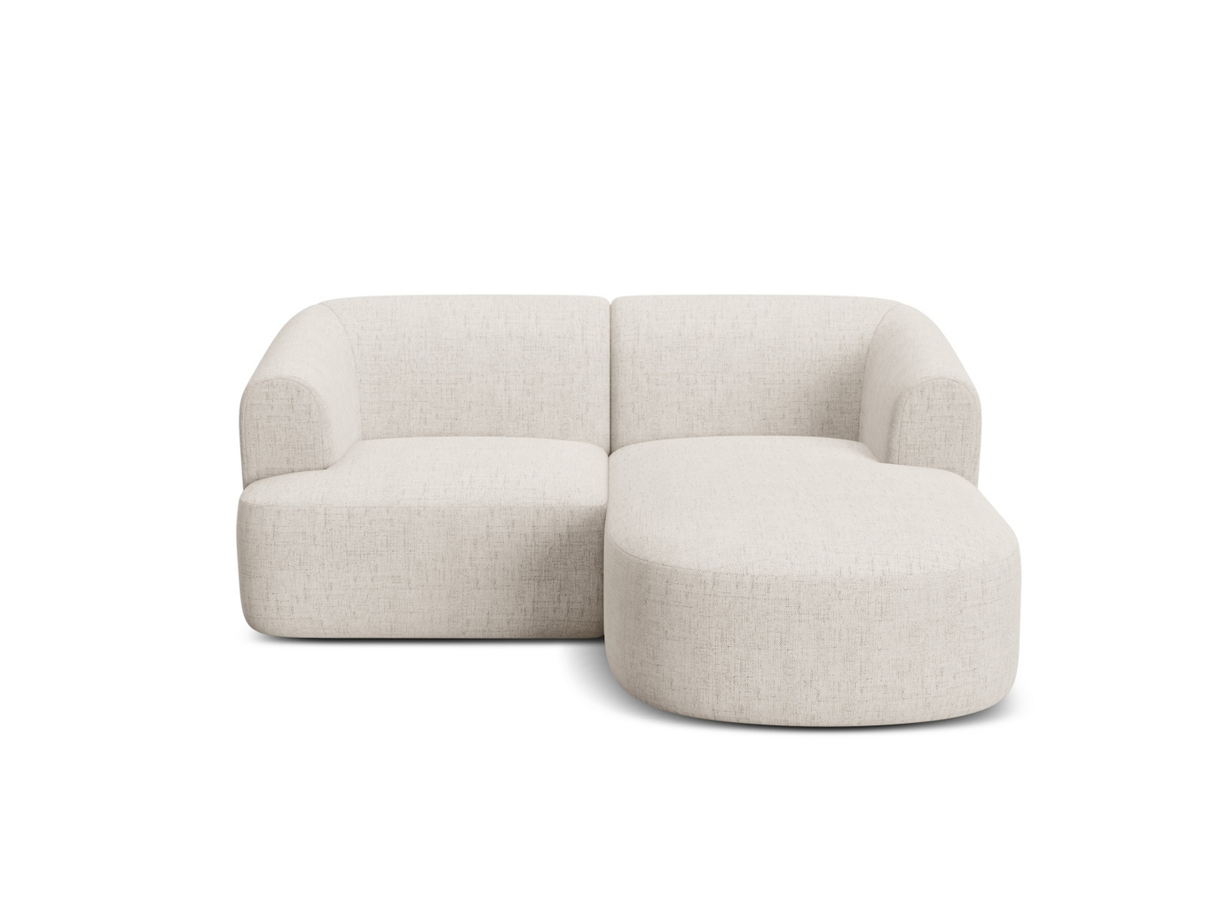 Cosmopolitan Design højrevendt modulhjørnesofa, "Campi", 3-personers, 180 × 156 × 70 cm, Moly, sorte plastben