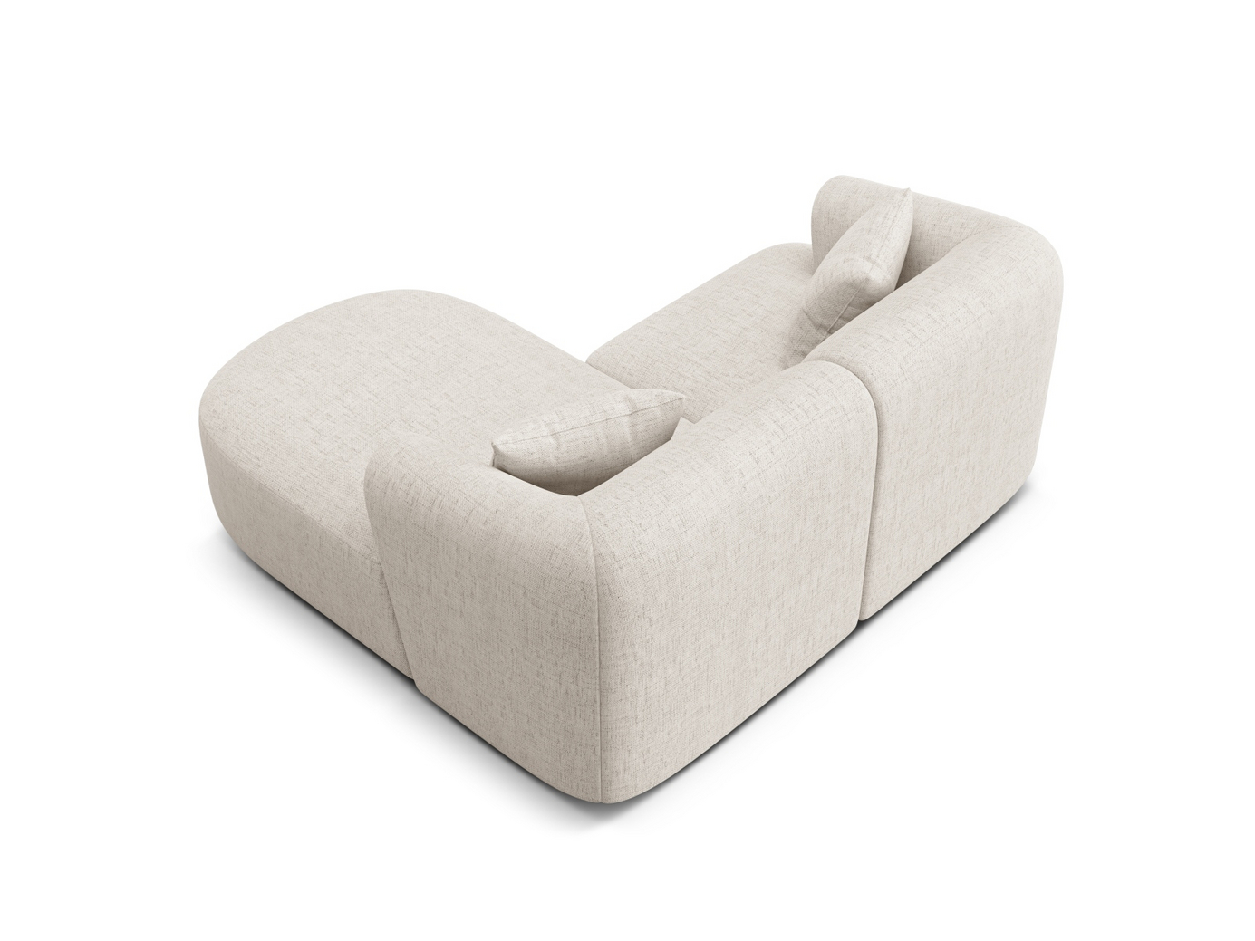 Cosmopolitan Design højrevendt modulhjørnesofa, "Campi", 3-personers, 180 × 156 × 70 cm, Moly, sorte plastben