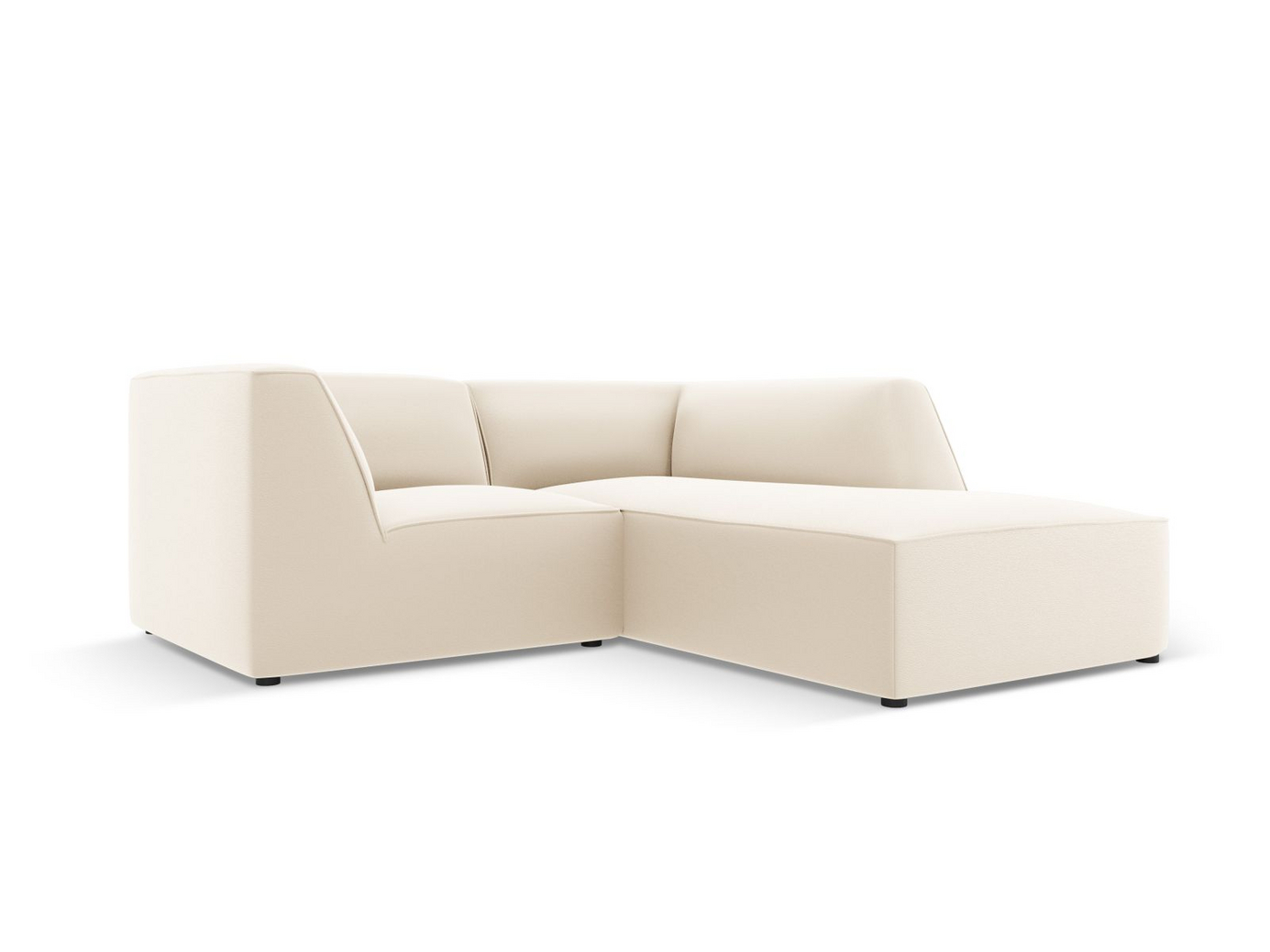 Cosmopolitan Design højrevendt kunstlædermodulhjørnesofa, "Siena", 3-personers, 186 × 180 × 69 cm, Pacifico, sorte plastben