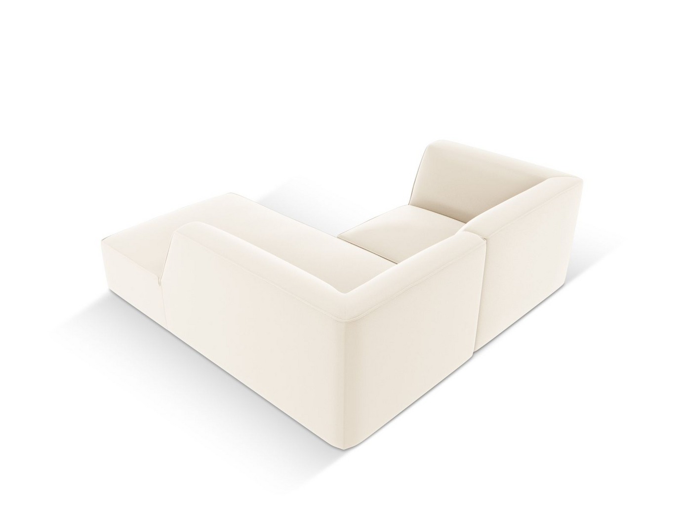 Cosmopolitan Design højrevendt kunstlædermodulhjørnesofa, "Siena", 3-personers, 186 × 180 × 69 cm, Pacifico, sorte plastben