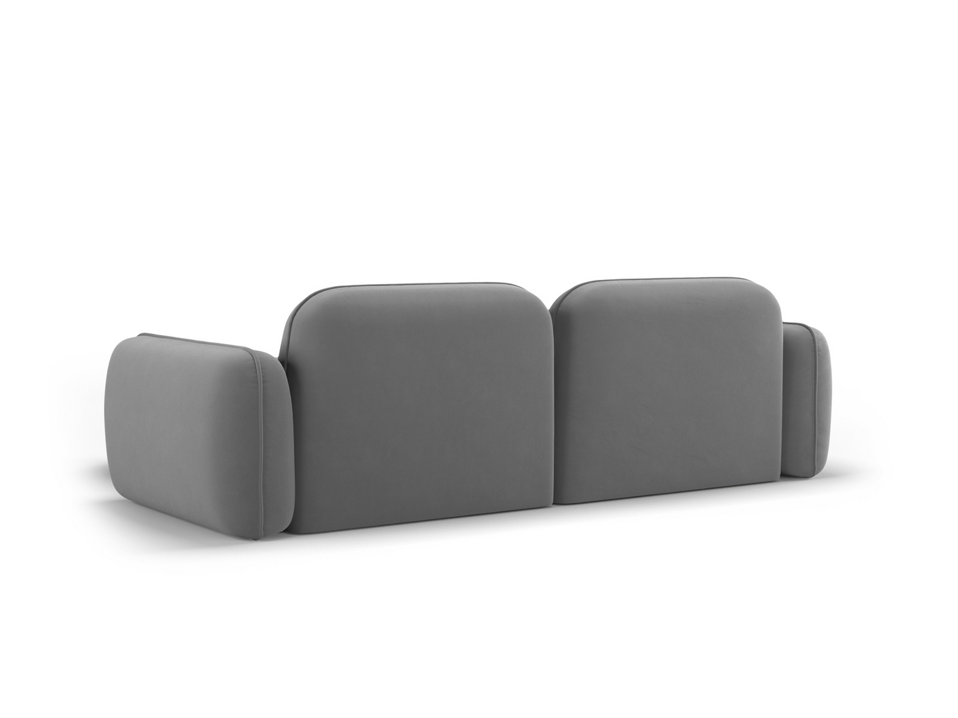 Cosmopolitan Design højrevendt velourmodulhjørnesofa, "Sydney", 3-personers, 230 × 165 × 70 cm, Casino, sorte plastben