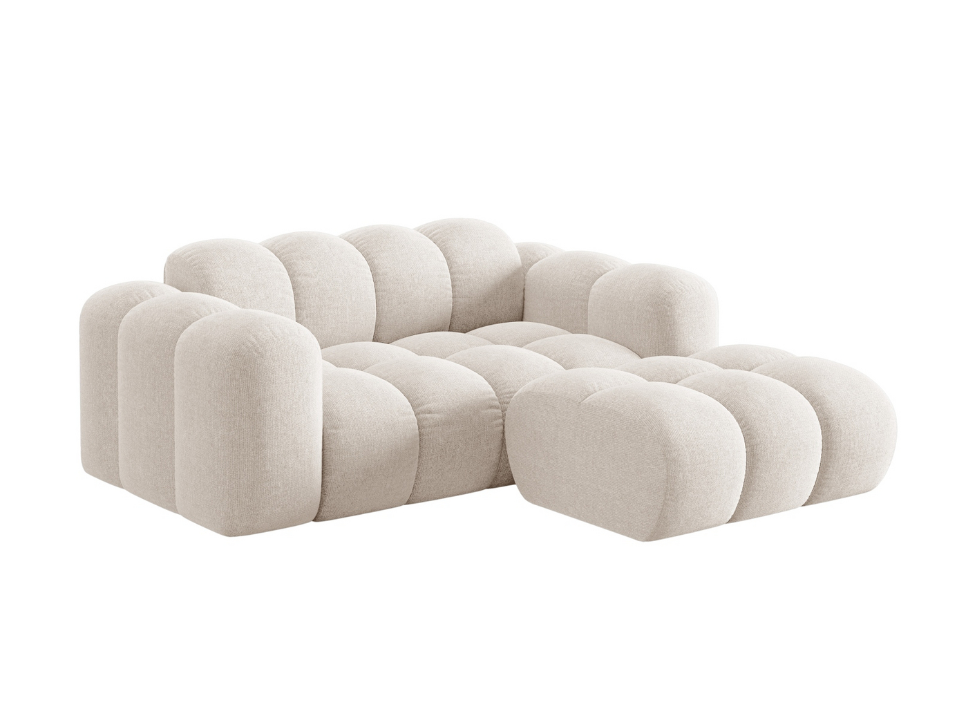 Cosmopolitan Design højrevendt hjørnesofa, "Treno", 2-personers, 180 × 164 × 70 cm, Eden 10, sorte plastben