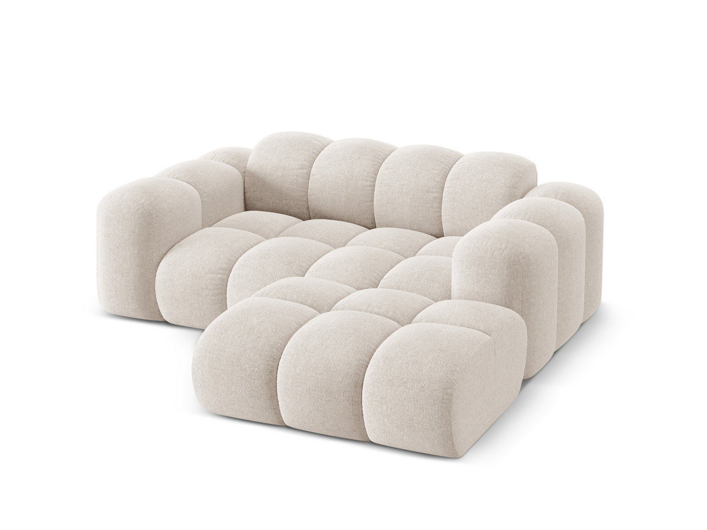 Cosmopolitan Design højrevendt hjørnesofa, "Treno", 2-personers, 180 × 164 × 70 cm, Eden 10, sorte plastben
