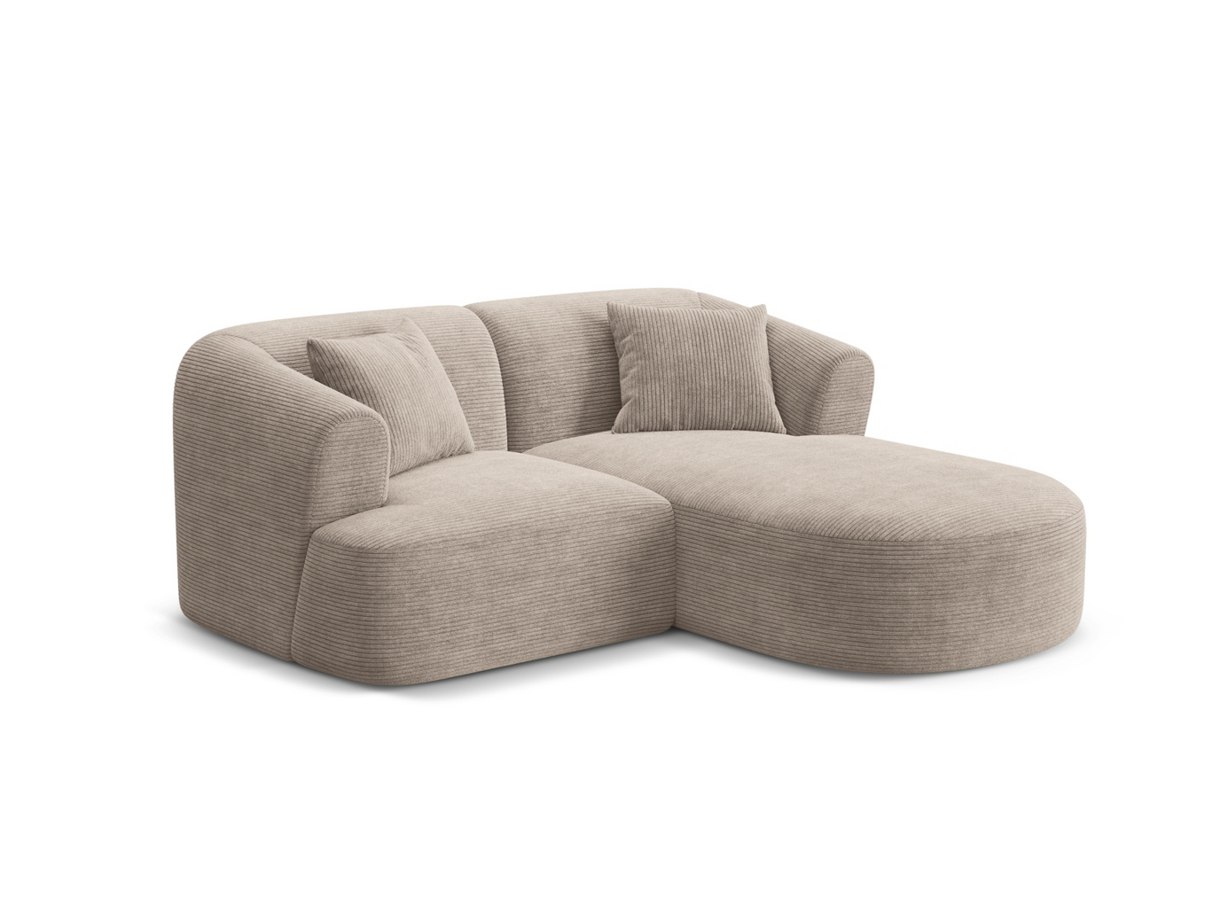 Cosmopolitan Design højrevendt modulhjørnesofa, "Campi", 3-personers, 180 × 156 × 70 cm, Lincoln, sorte plastben