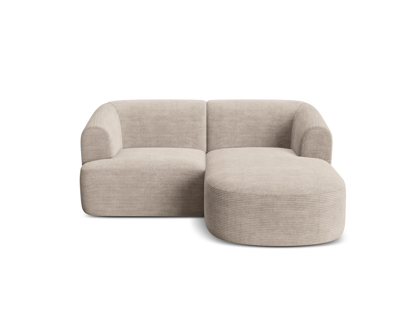 Cosmopolitan Design højrevendt modulhjørnesofa, "Campi", 3-personers, 180 × 156 × 70 cm, Lincoln, sorte plastben