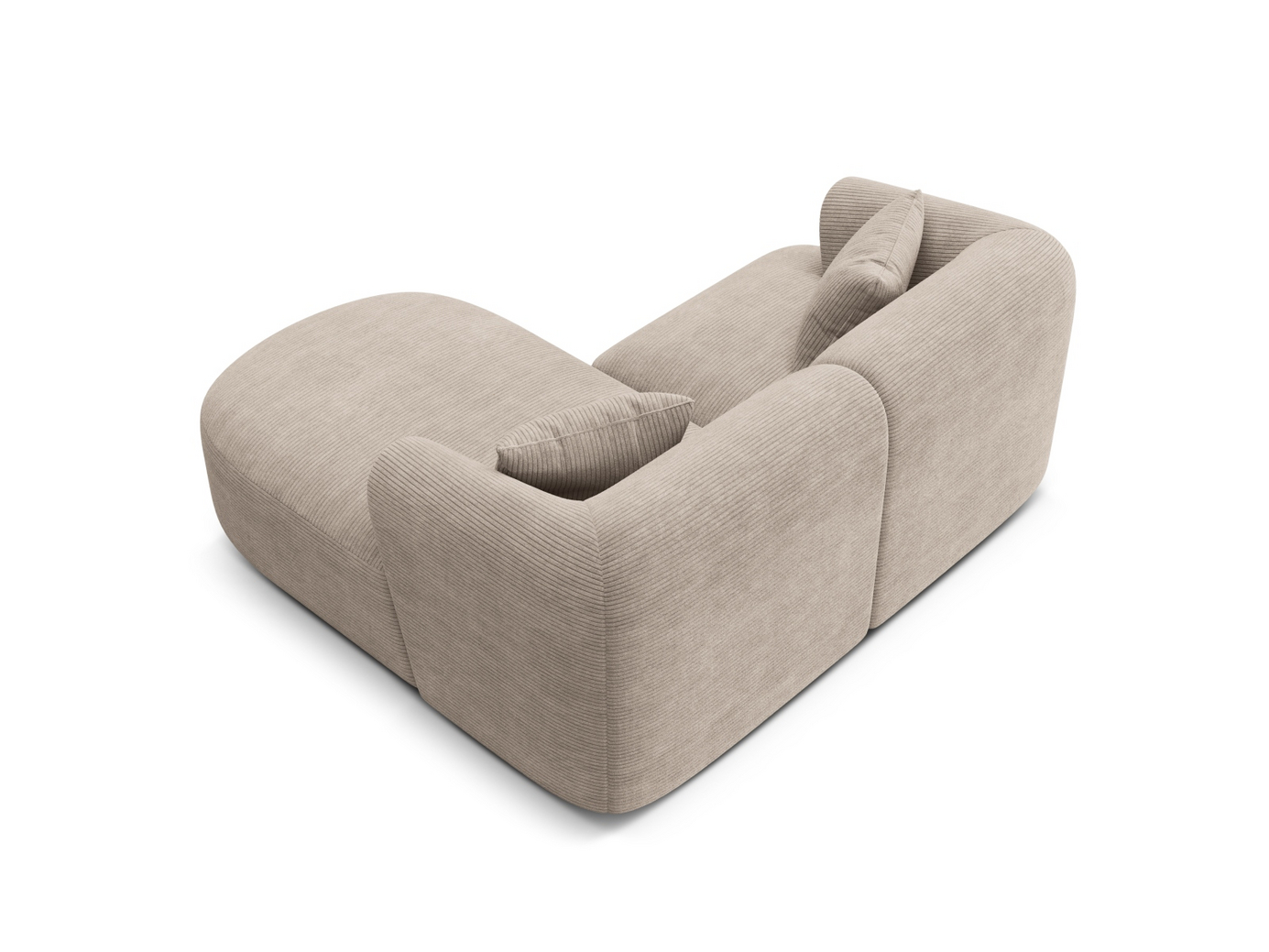 Cosmopolitan Design højrevendt modulhjørnesofa, "Campi", 3-personers, 180 × 156 × 70 cm, Lincoln, sorte plastben