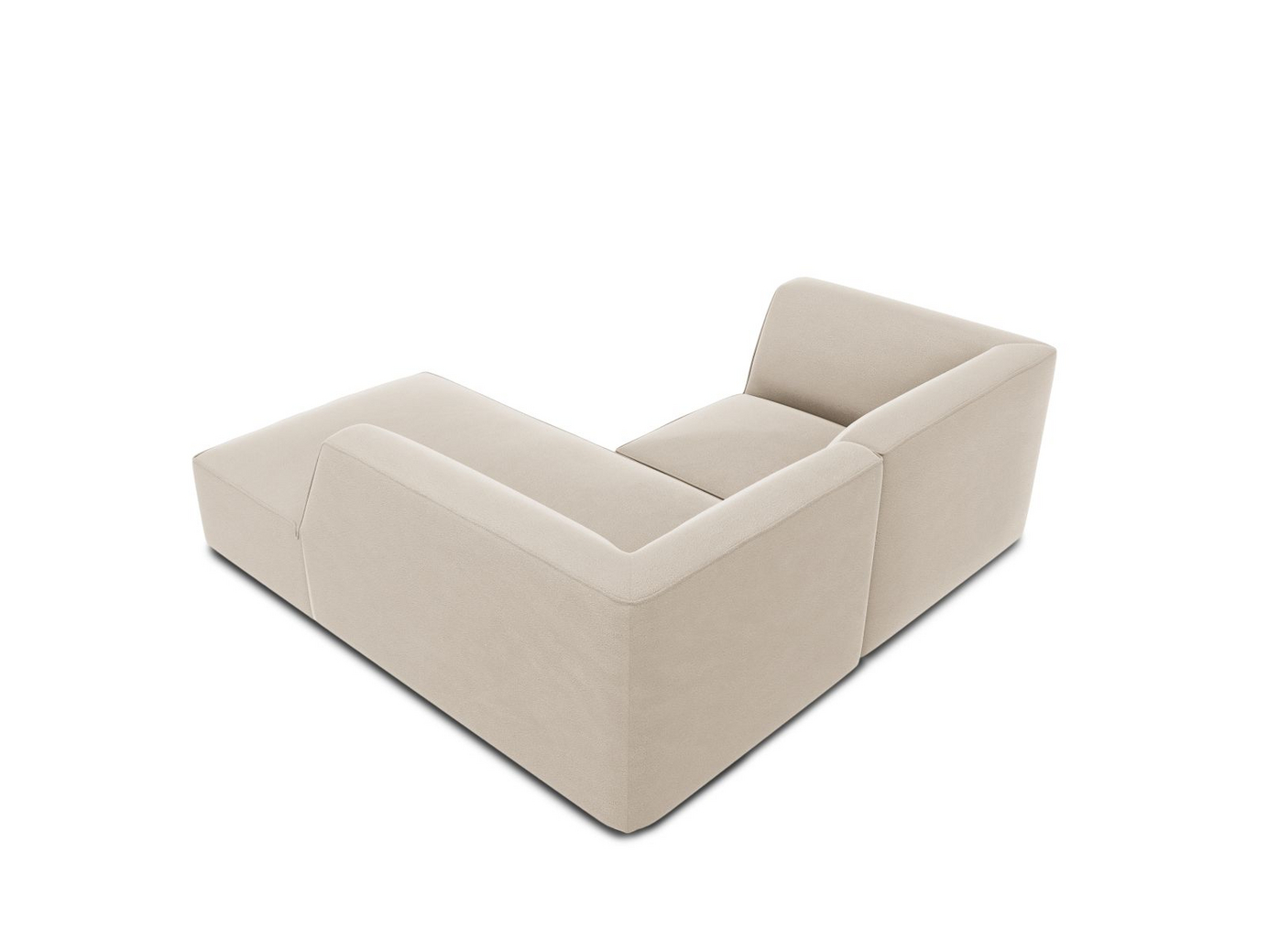 Cosmopolitan Design højrevendt velourmodulhjørnesofa, "Siena", 3-personers, 186 × 180 × 69 cm, Salvador, sorte plastben, Variant RC_S_44