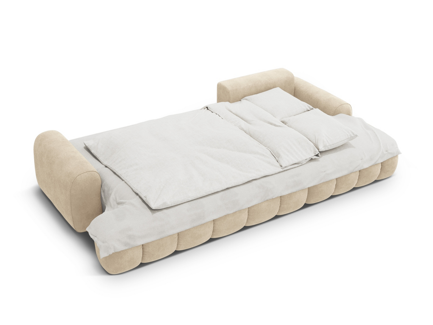 Cosmopolitan Design højrevendt velourhjørnesovesofa med opbevaring, "Linz", 3-personers, 275 × 142 × 84 cm, Vogue, sorte plastben, Variant RCF_120