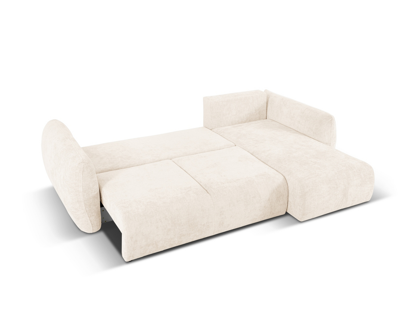 Cosmopolitan Design højrevendt hjørnesovesofa med opbevaring, "Matera", 4-personers, 253 × 173 × 86 cm, Haga, sorte plastben