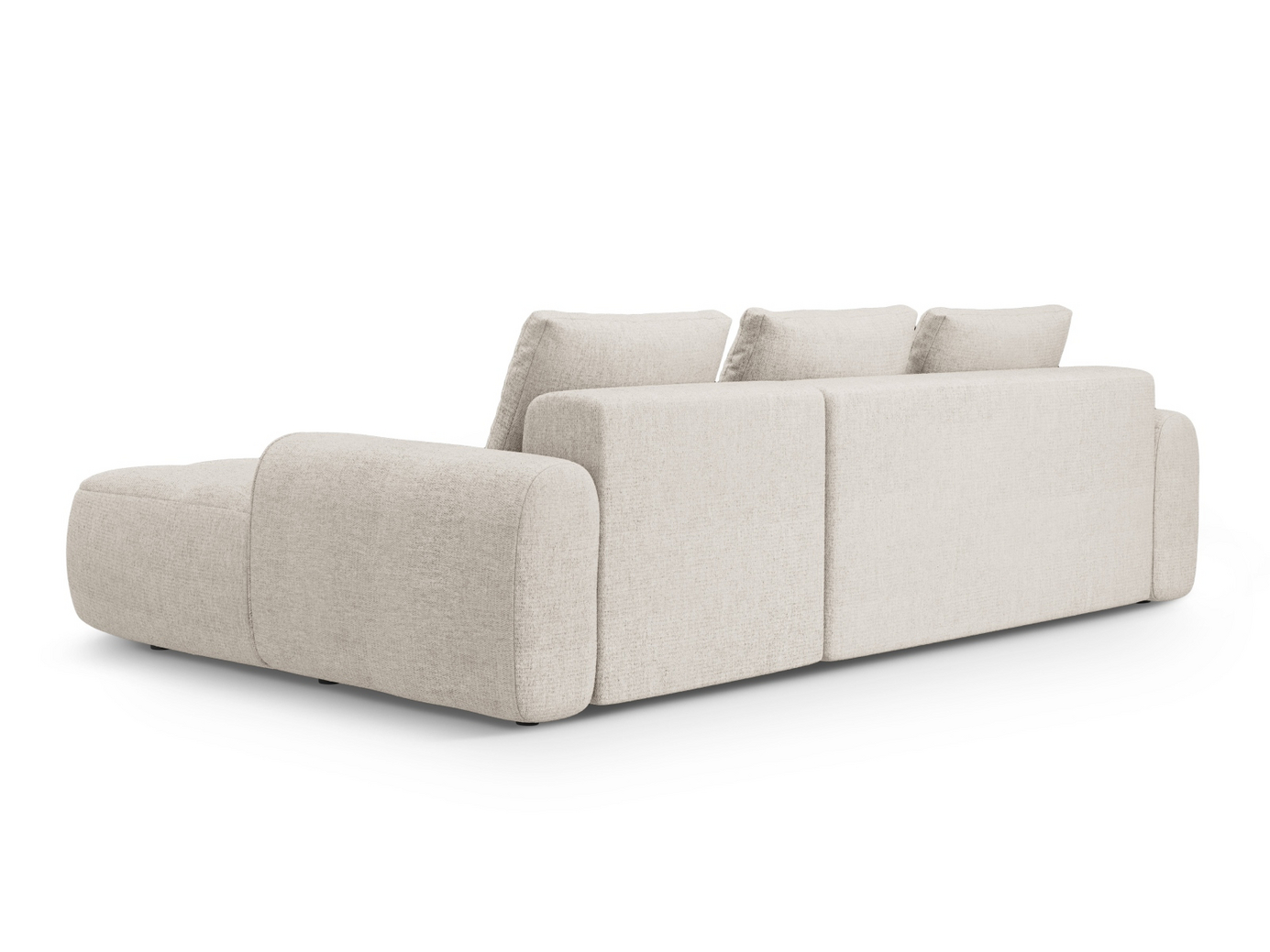 Cosmopolitan Design højrevendt hjørnesovesofa med opbevaring, "Linz", 3-personers, 275 × 142 × 84 cm, Sorella, sorte plastben, Variant RCF_193