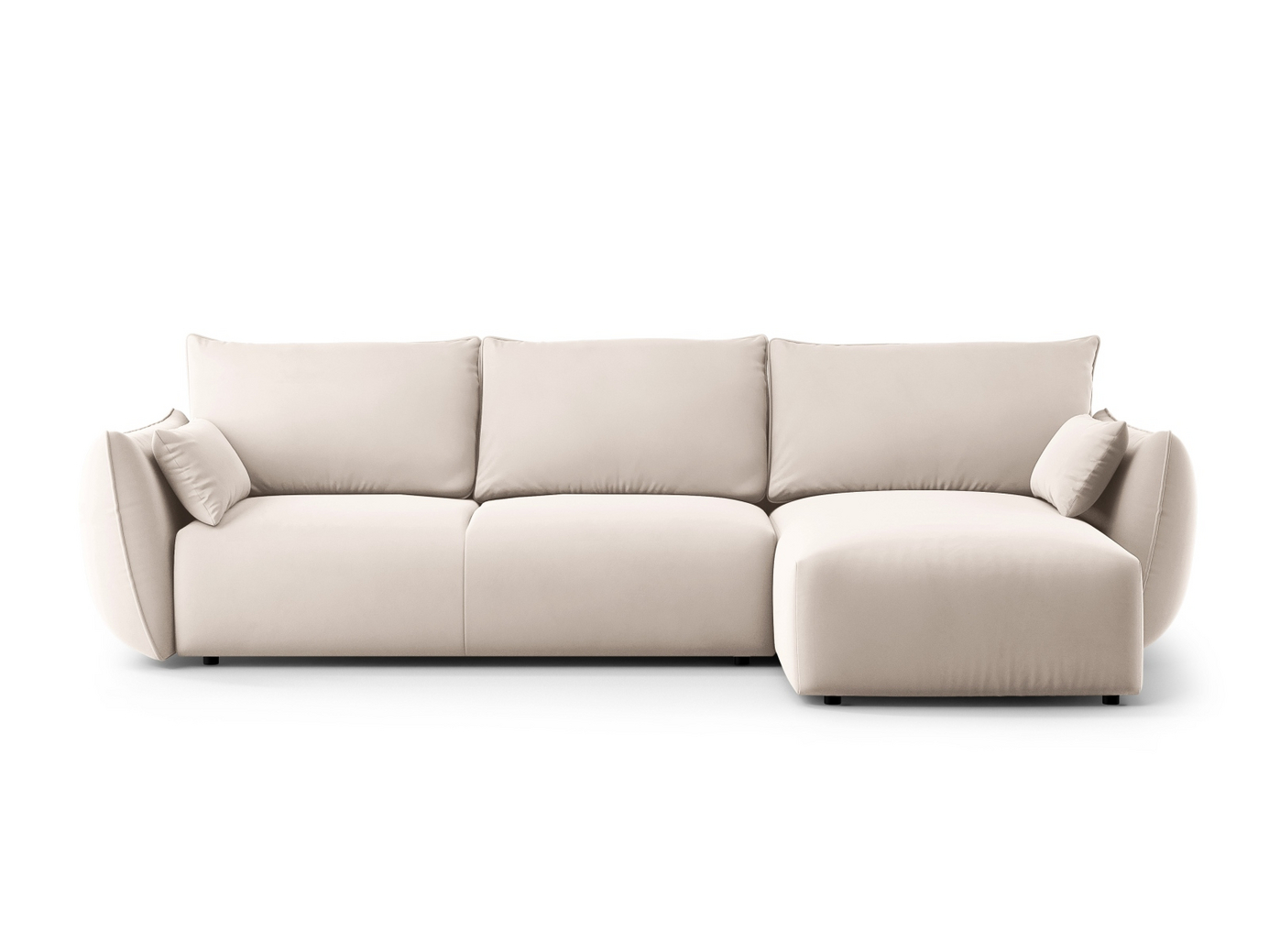 Cosmopolitan Design højrevendt velourhjørnesovesofa med opbevaring, 