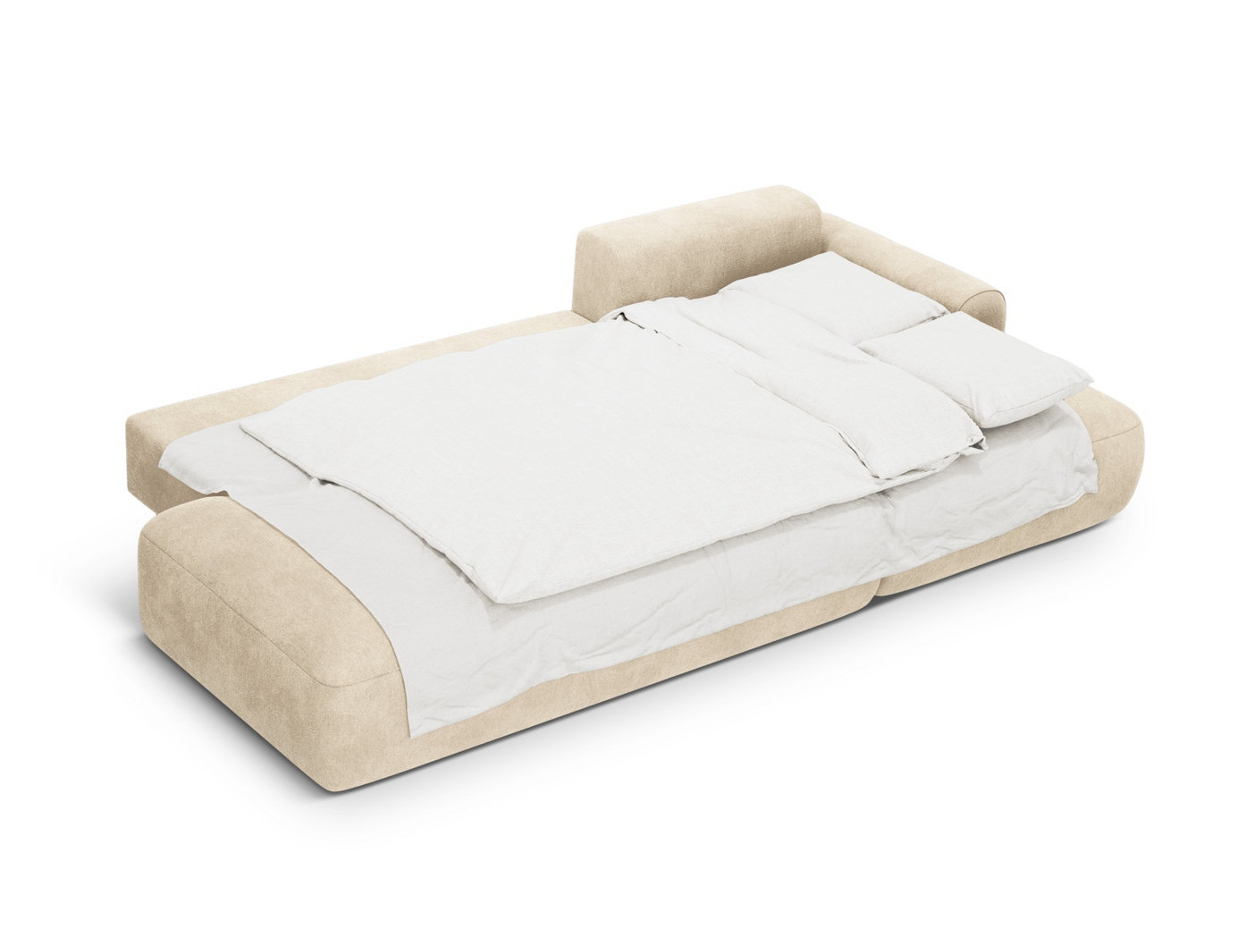 Cosmopolitan Design højrevendt velourhjørnesovesofa med opbevaring, "Calma", 5-personers, 275 × 142 × 84 cm, Vogue, sorte plastben