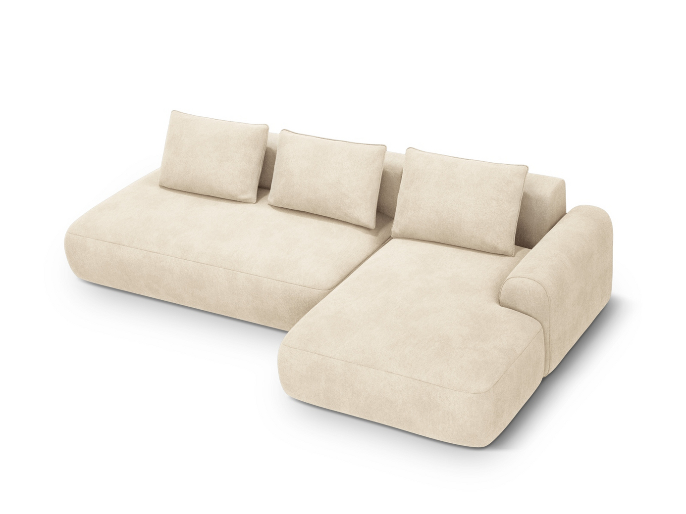 Cosmopolitan Design højrevendt velourhjørnesovesofa med opbevaring, 