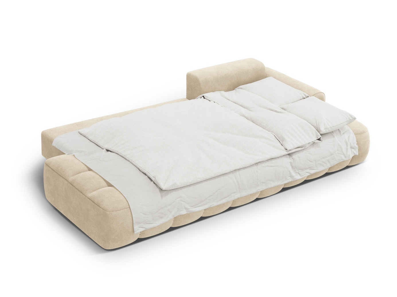 Cosmopolitan Design højrevendt velourhjørnesovesofa med opbevaring, "Linz", 3-personers, 275 × 142 × 84 cm, Vogue, sorte plastben, Variant RCFO_120
