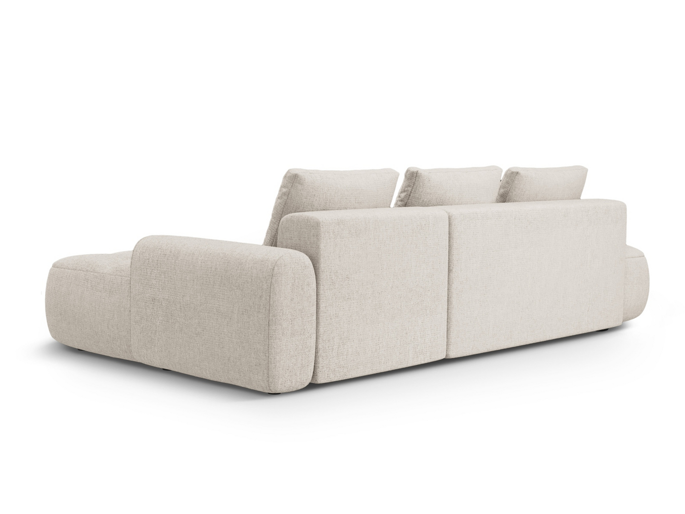 Cosmopolitan Design højrevendt hjørnesovesofa med opbevaring, "Linz", 3-personers, 275 × 142 × 84 cm, Sorella, sorte plastben, Variant RCFO_193