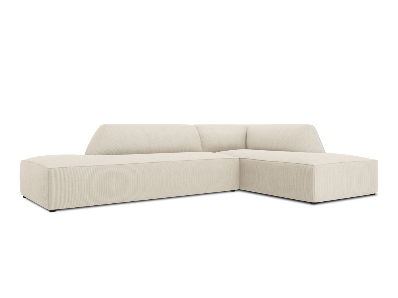 Cosmopolitan Design højrevendt modulhjørnesofa, "Siena", 4-personers, 273 × 180 × 69 cm, Scala, sorte plastben, Variant RCO_100
