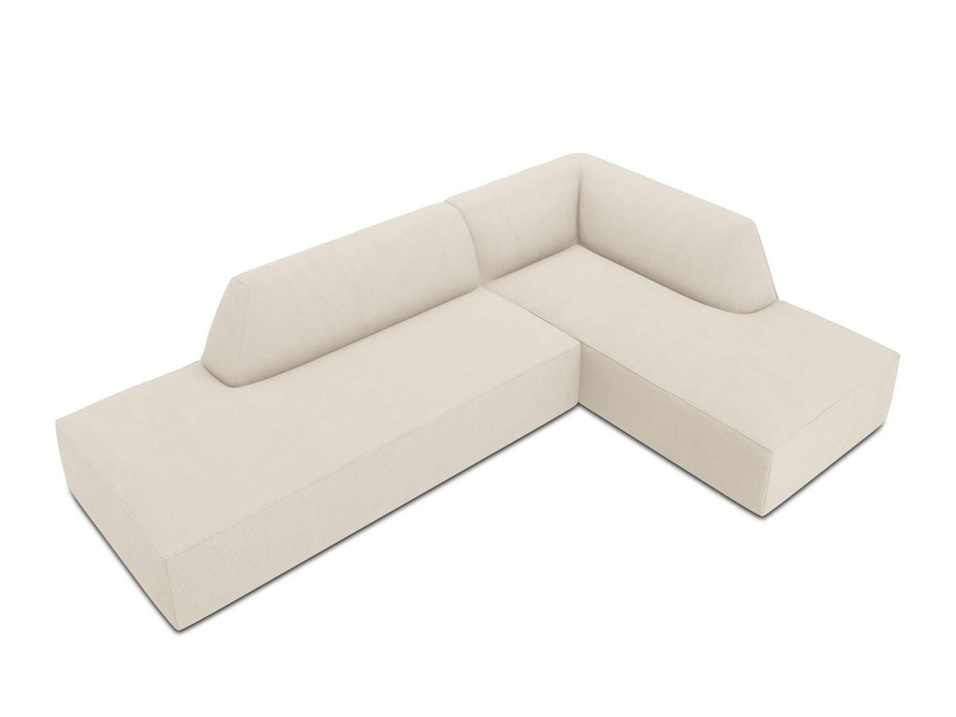 Cosmopolitan Design højrevendt modulhjørnesofa, "Siena", 4-personers, 273 × 180 × 69 cm, Scala, sorte plastben, Variant RCO_100