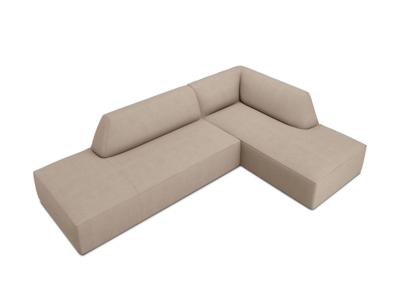 Cosmopolitan Design højrevendt modulhjørnesofa, "Siena", 4-personers, 273 × 180 × 69 cm, Ottawa, sorte plastben, Variant RCO_137