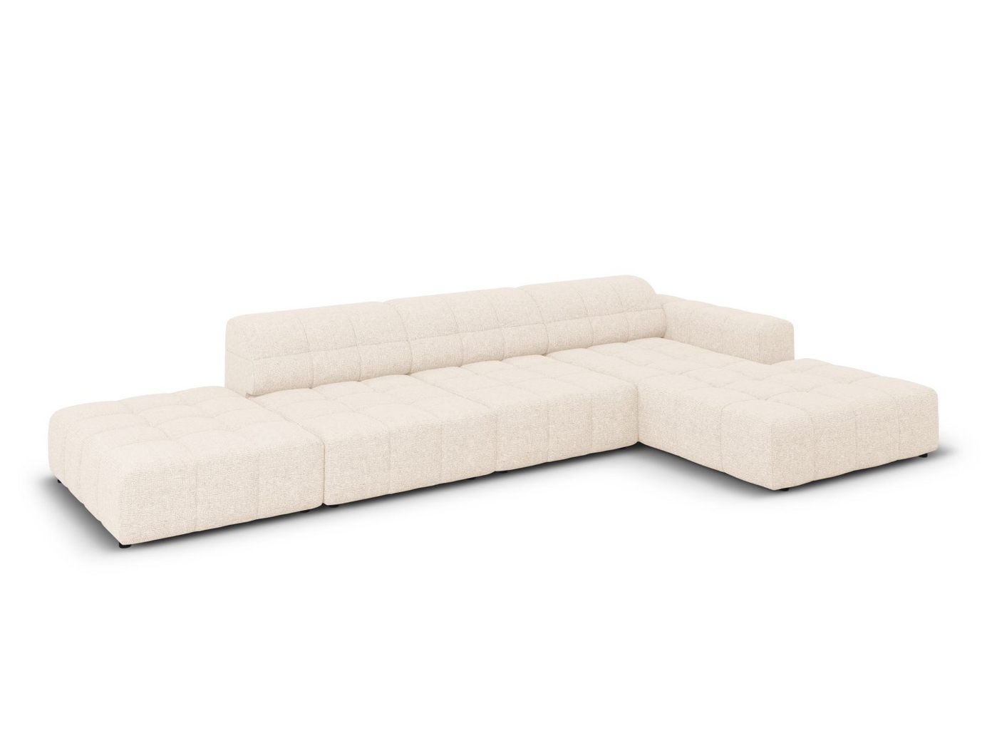 Cosmopolitan Design højrevendt hjørnesofa, "Chicago", 5-personers, 348 × 167 × 78 cm, Haga, sorte plastben