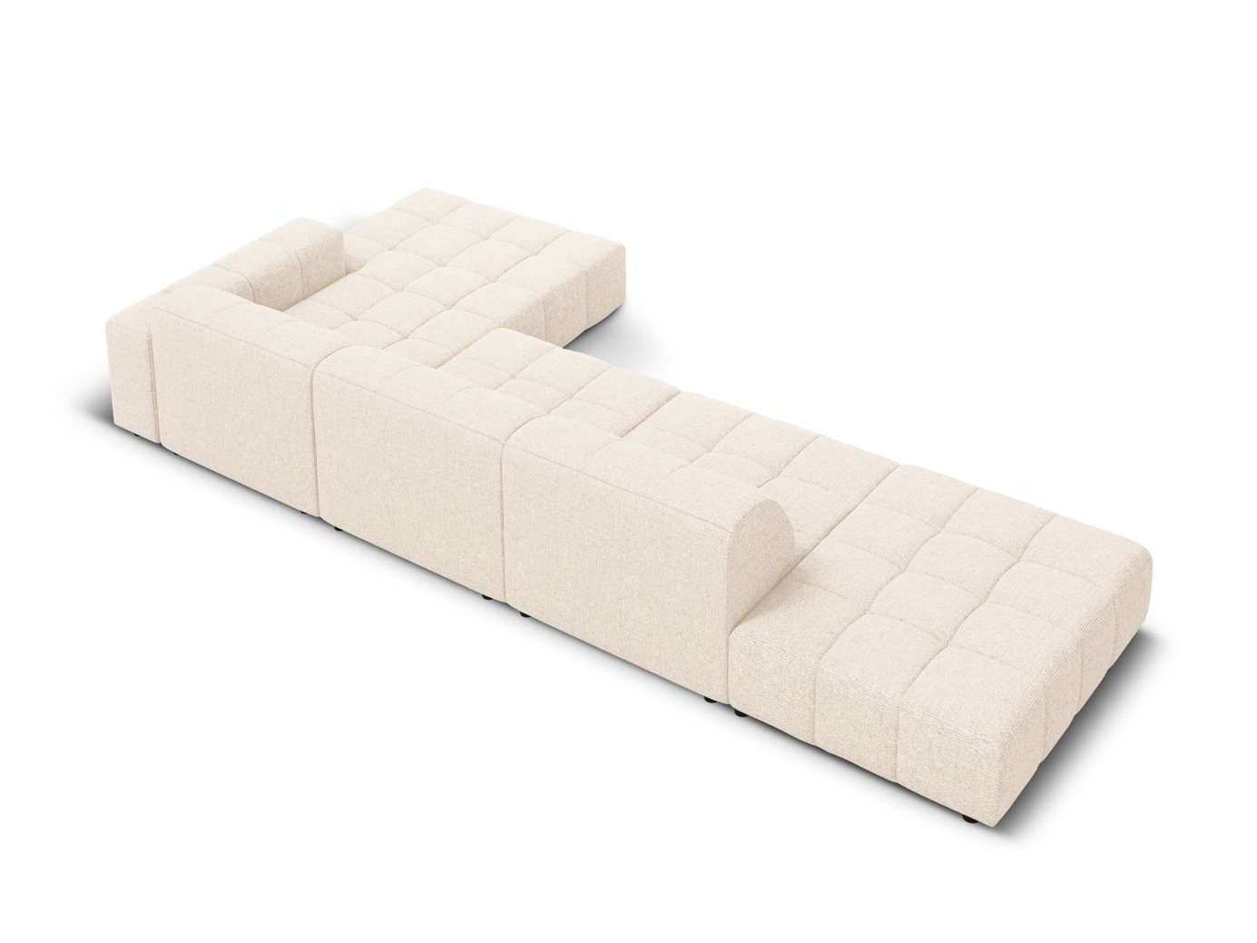 Cosmopolitan Design højrevendt hjørnesofa, "Chicago", 5-personers, 348 × 167 × 78 cm, Haga, sorte plastben