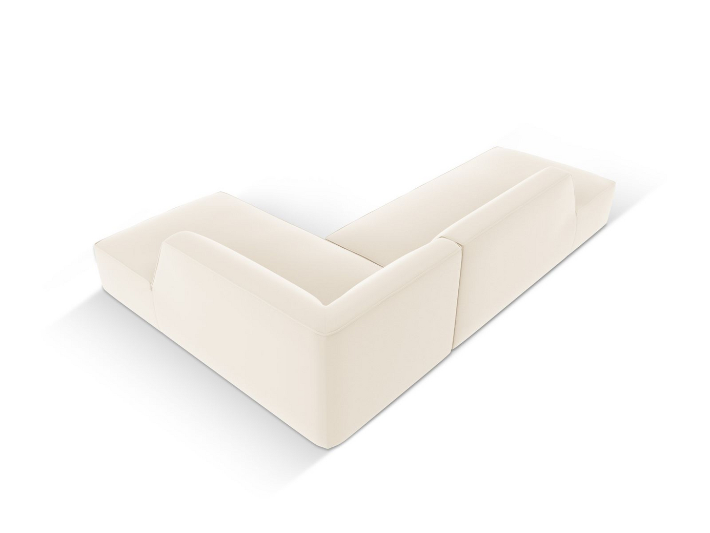 Cosmopolitan Design højrevendt kunstlædermodulhjørnesofa, "Siena", 4-personers, 273 × 180 × 69 cm, Pacifico, sorte plastben