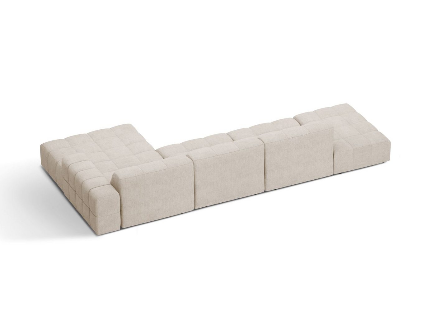 Cosmopolitan Design højrevendt hjørnesofa, "Chicago", 5-personers, 348 × 167 × 78 cm, Eden 10, sorte plastben